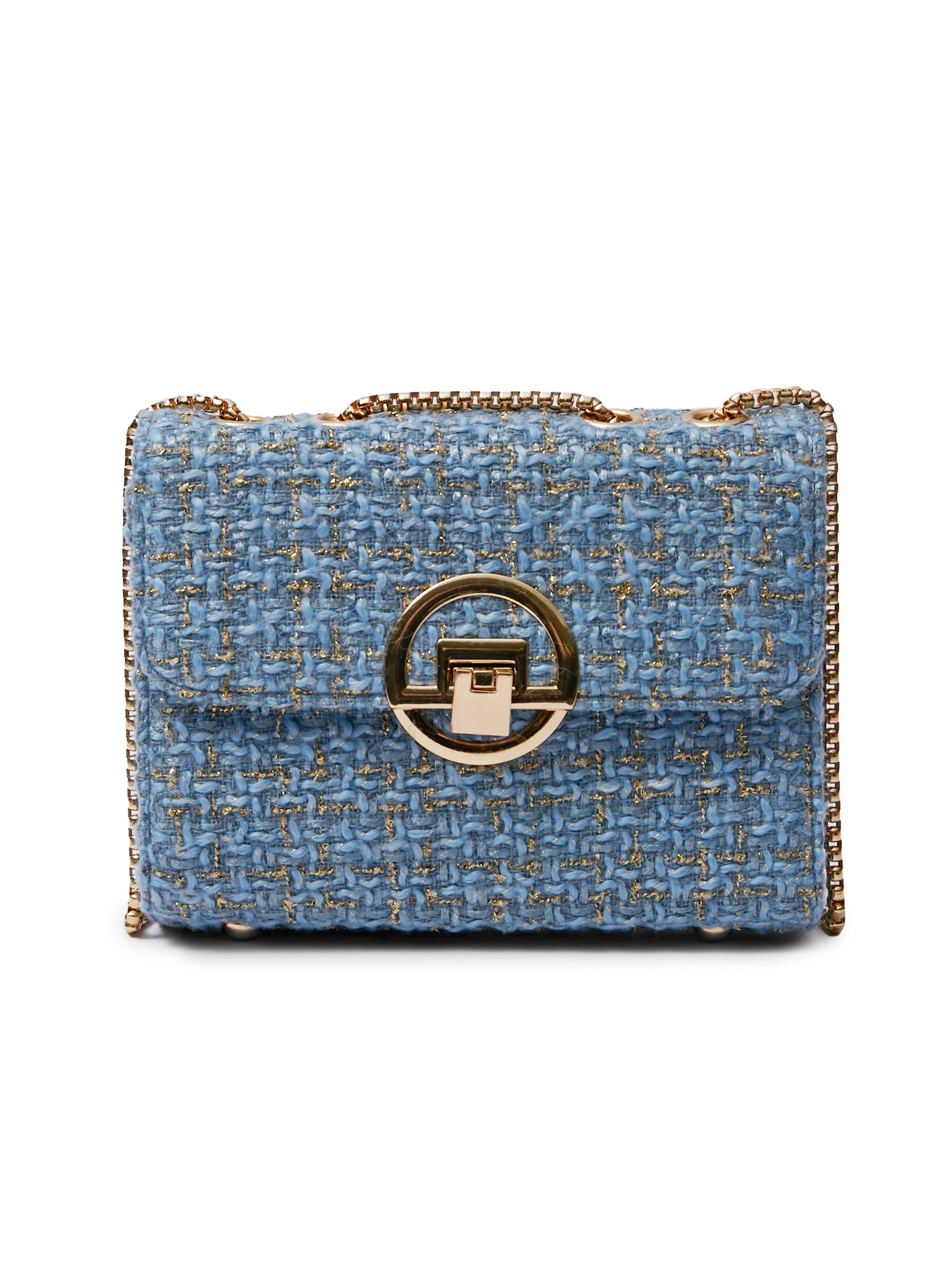 Jasnoniebieska tweedowa torebka damska ORSAY