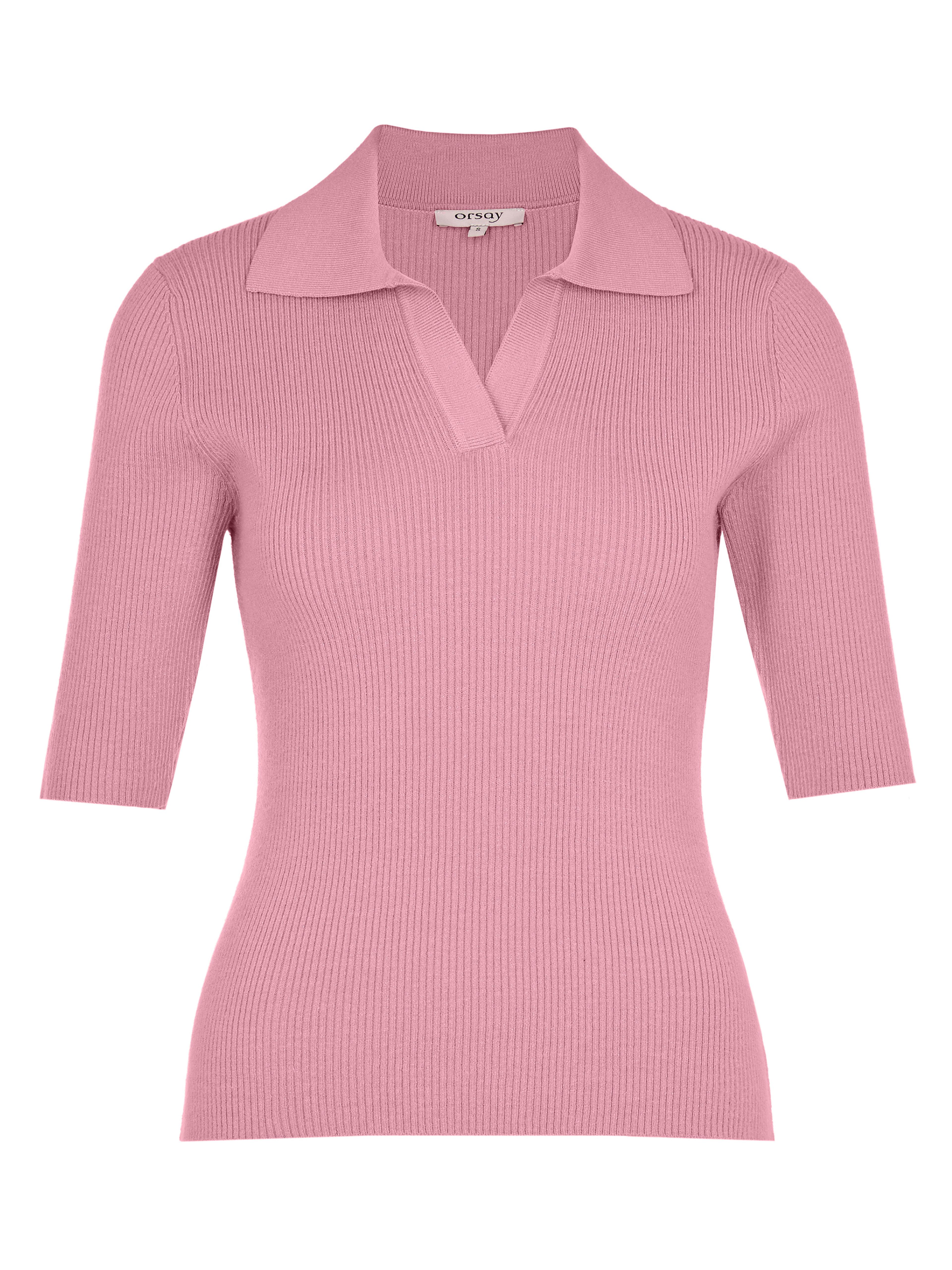 Rosa Damen-Cardigan mit Kragen und kurzen Ärmeln ORSAY - 005