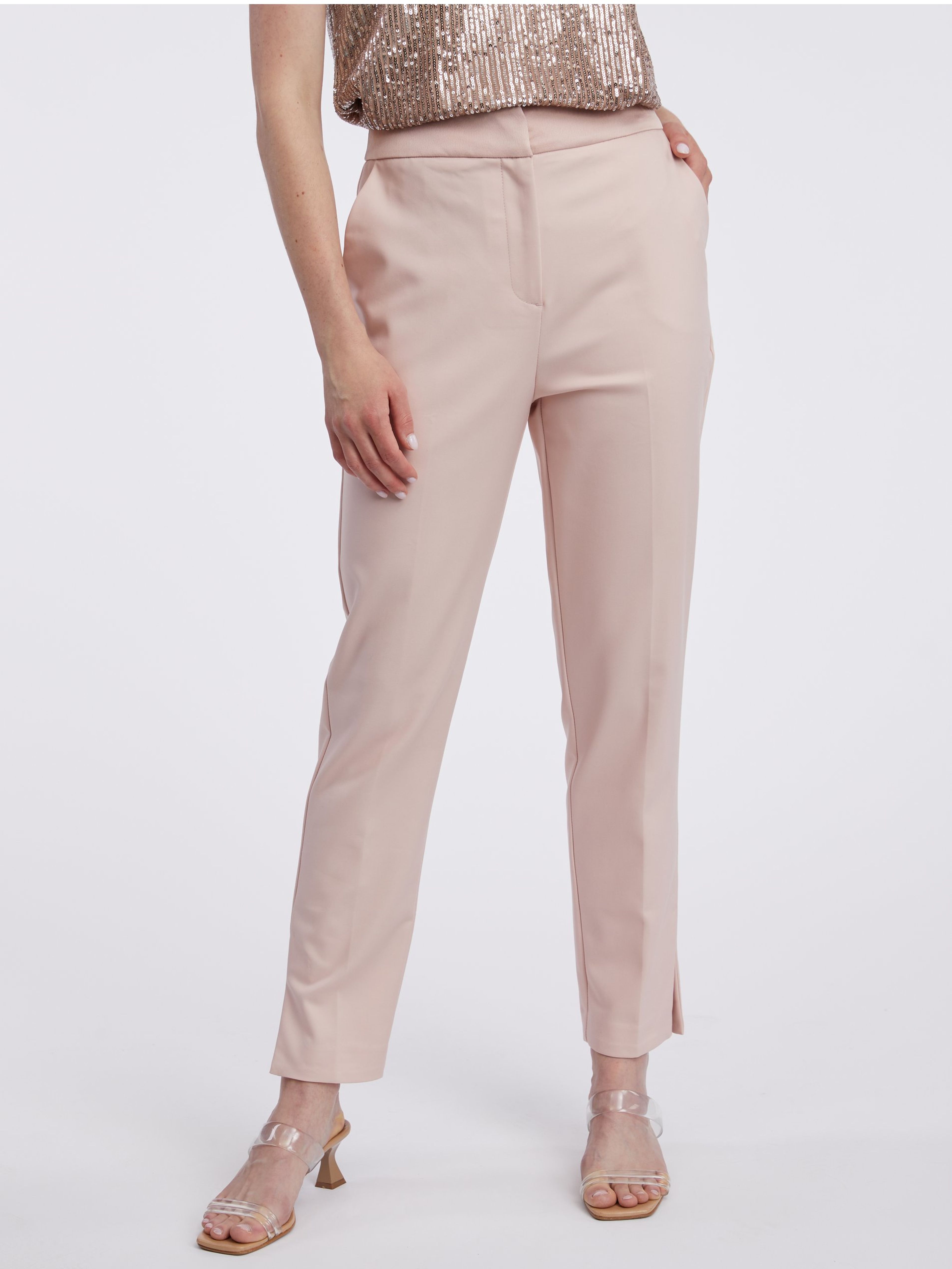 Pantaloni de damă roz deschis ORSAY