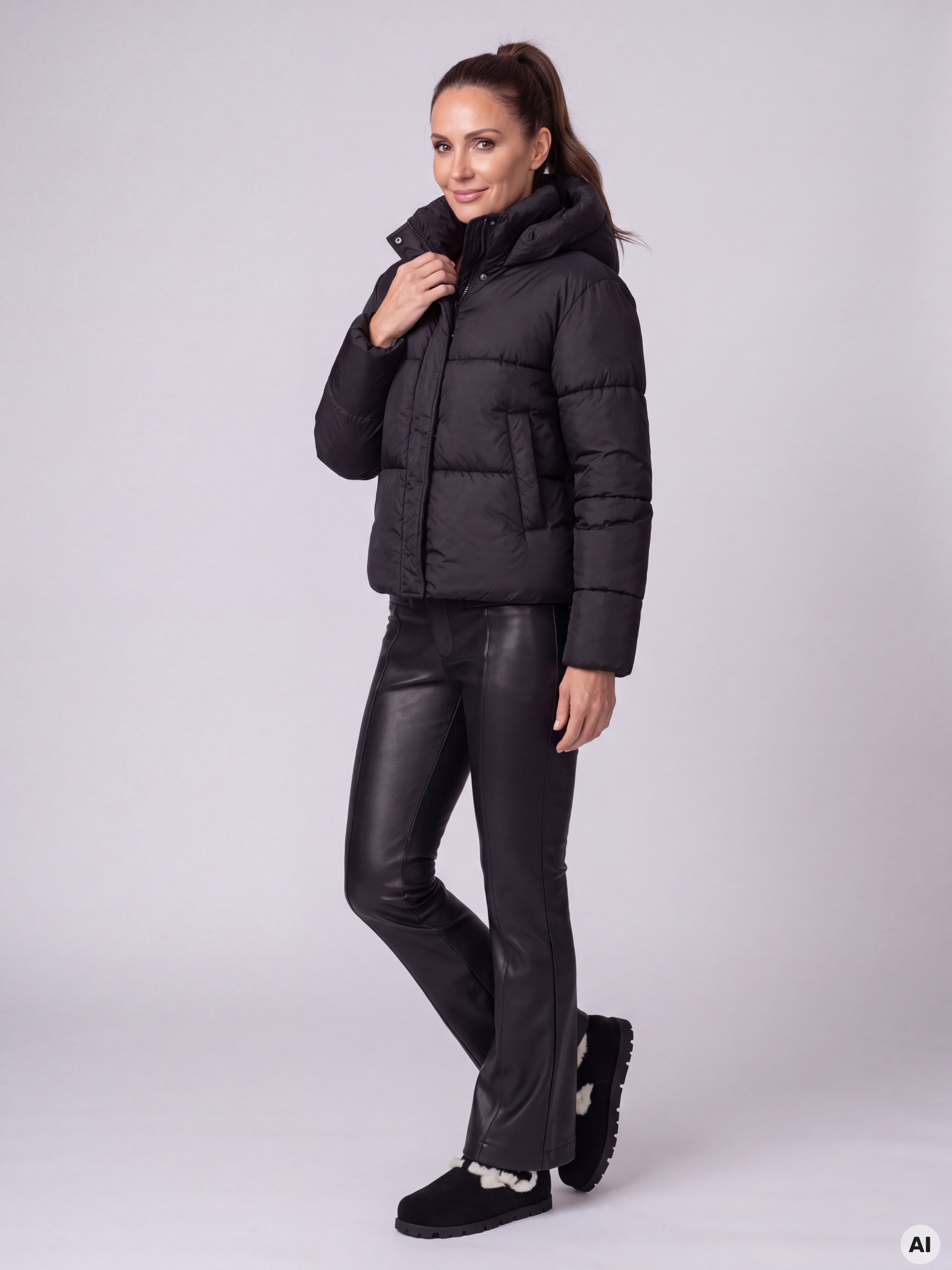 Schwarze Damen-Winterjacke ORSAY - 003