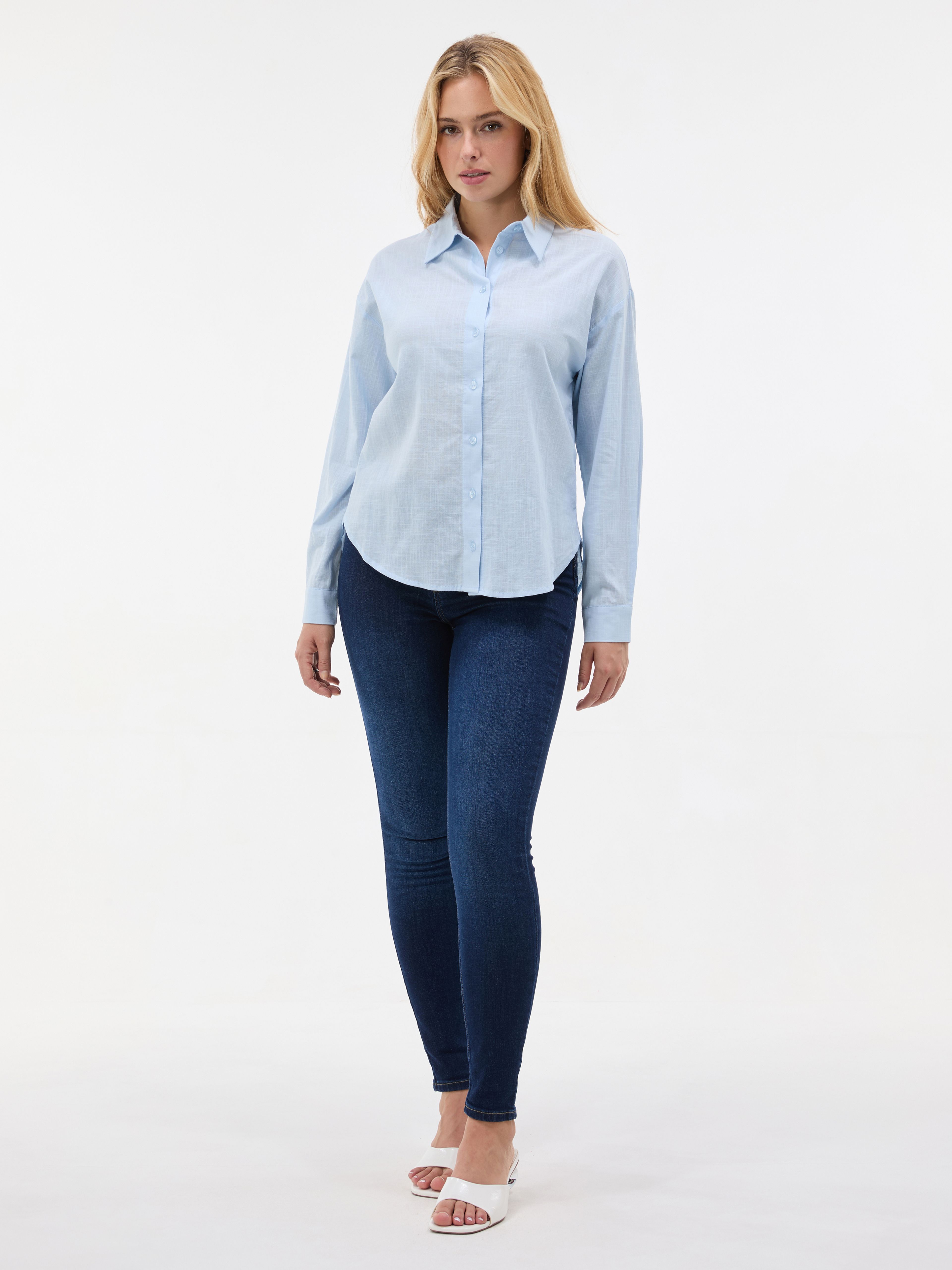 Hellblaue Damenbluse ORSAY - 003