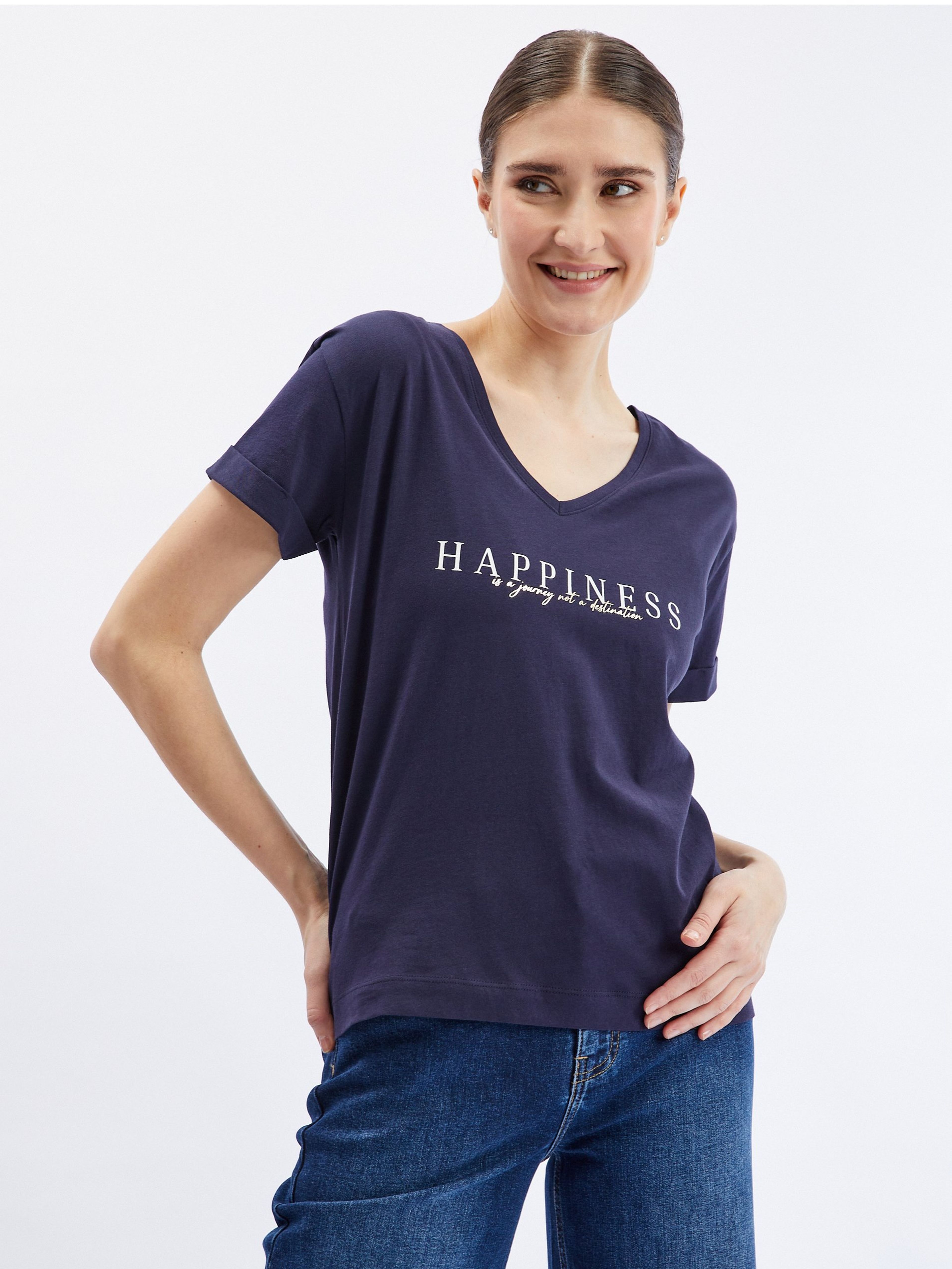 Dunkelblaues ORSAY-Damen-T-Shirt