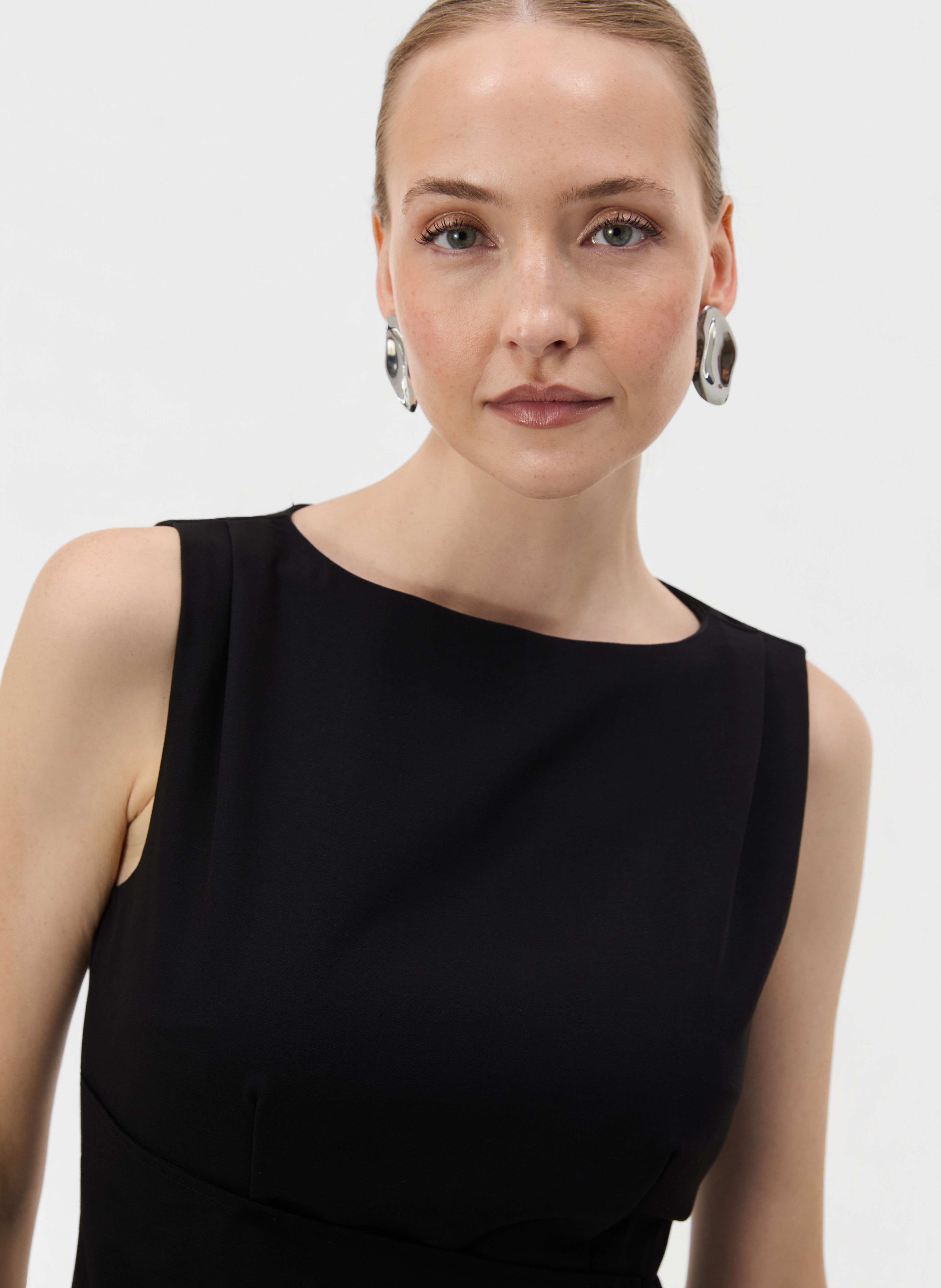 Schwarzes ärmelloses Damen-Wickelkleid ORSAY - 004