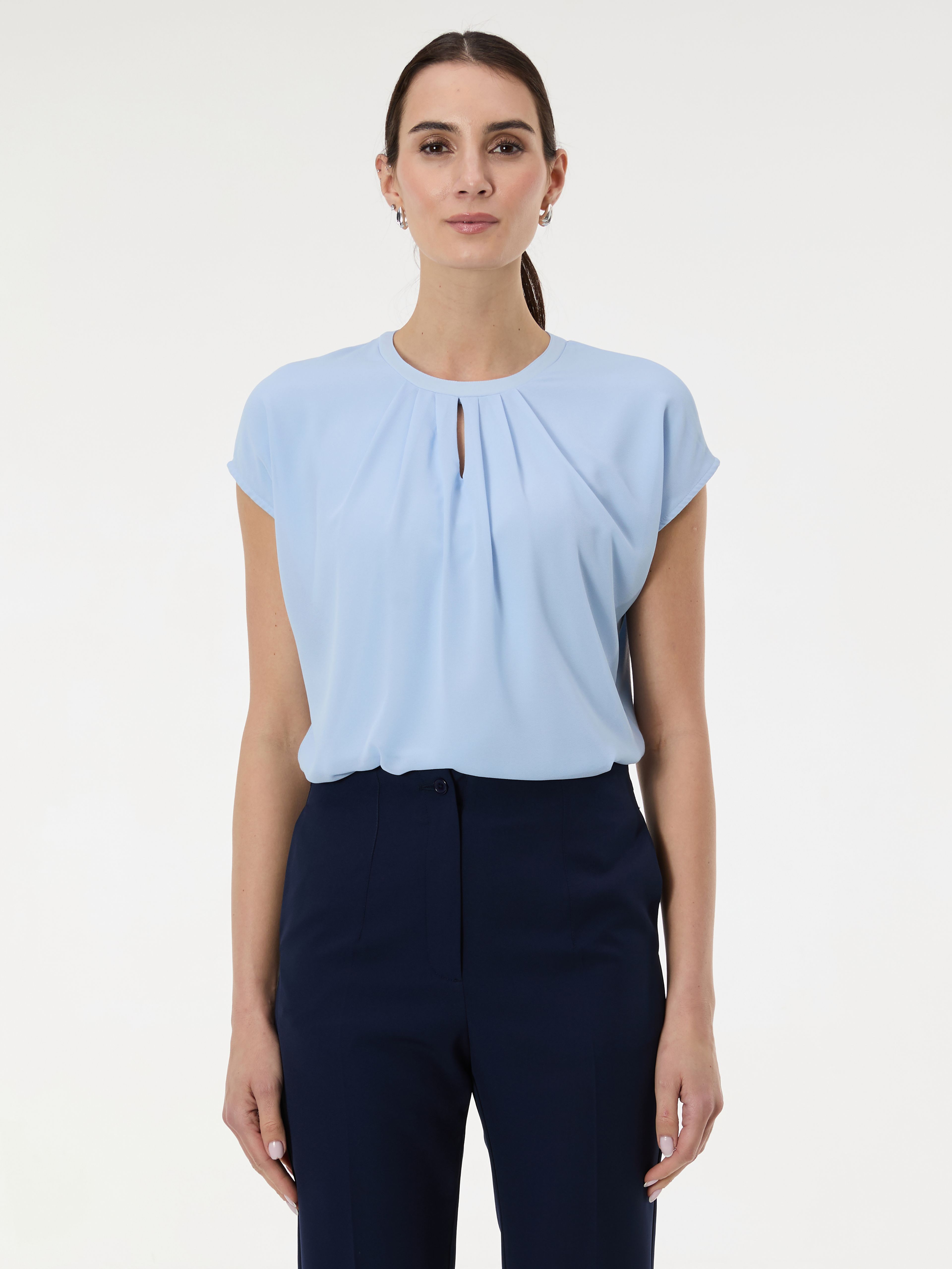 Jasnoniebieska damska koszulka z krótkim rękawem ORSAY