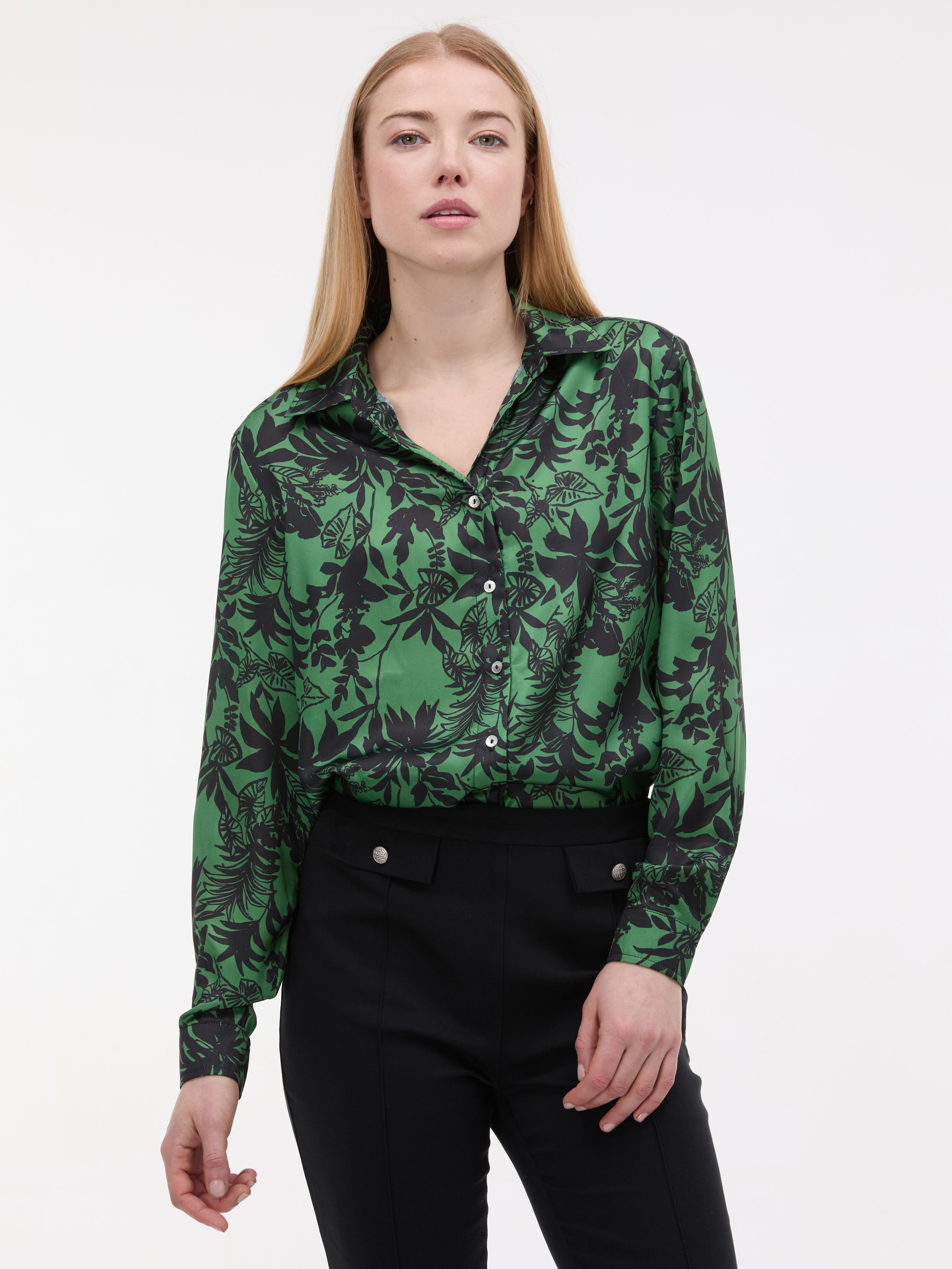 Zielona damska wzorzysta bluzka ORSAY
