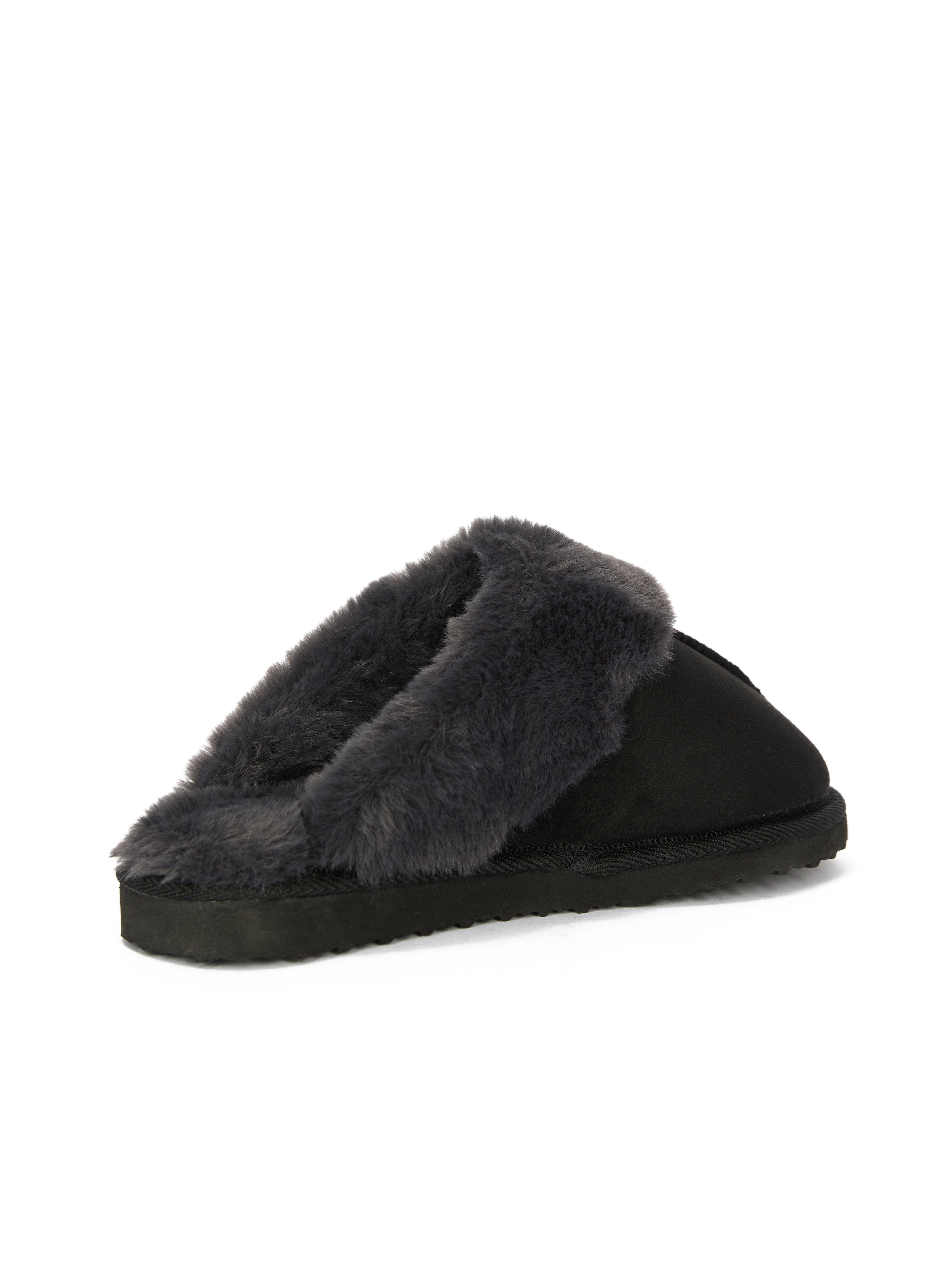 Schwarze Damen-Pantoffeln mit Fell ORSAY IMARA - 005