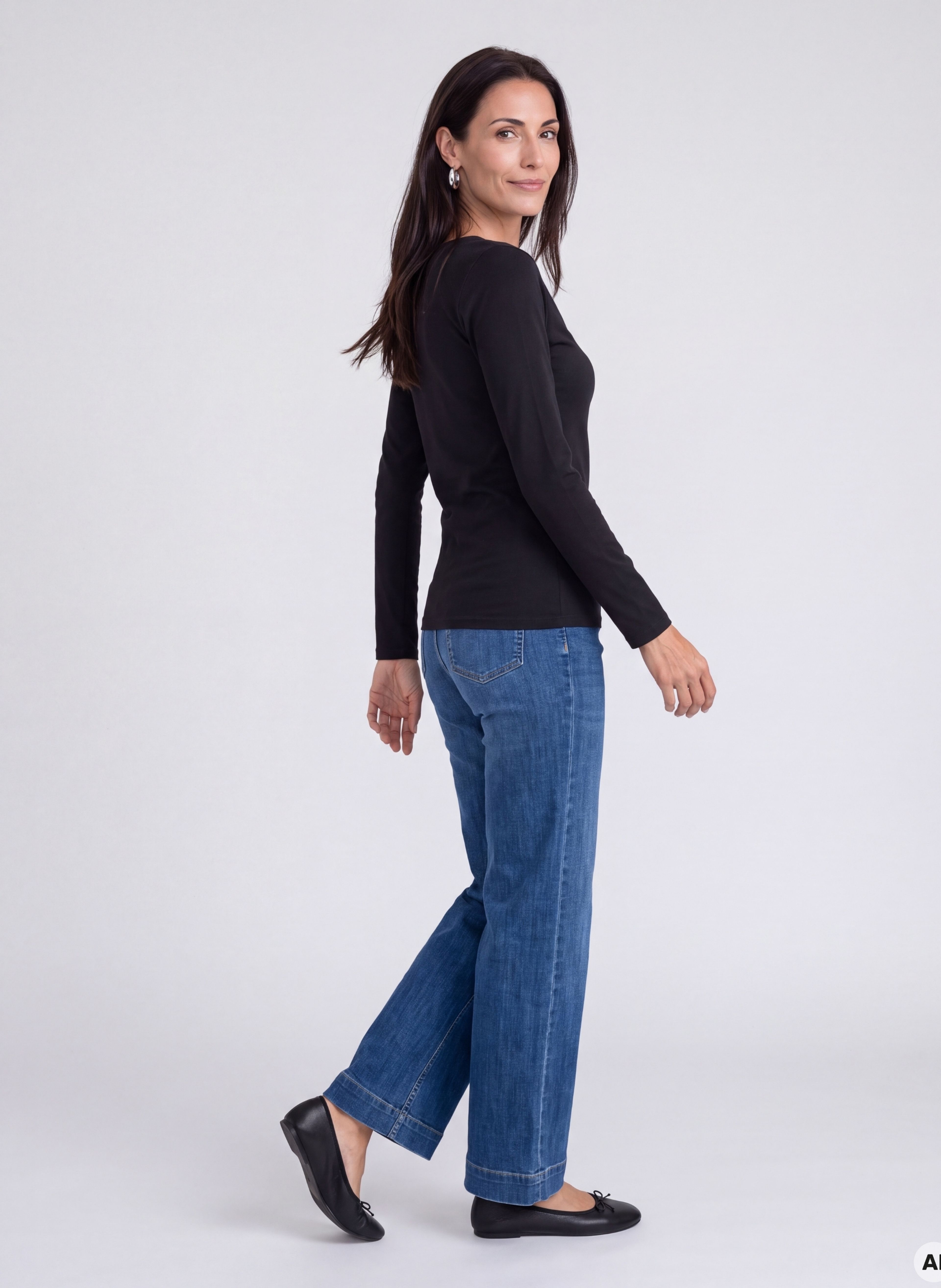 Tricou pentru femei negru cu mâneci lungi ORSAY - 005