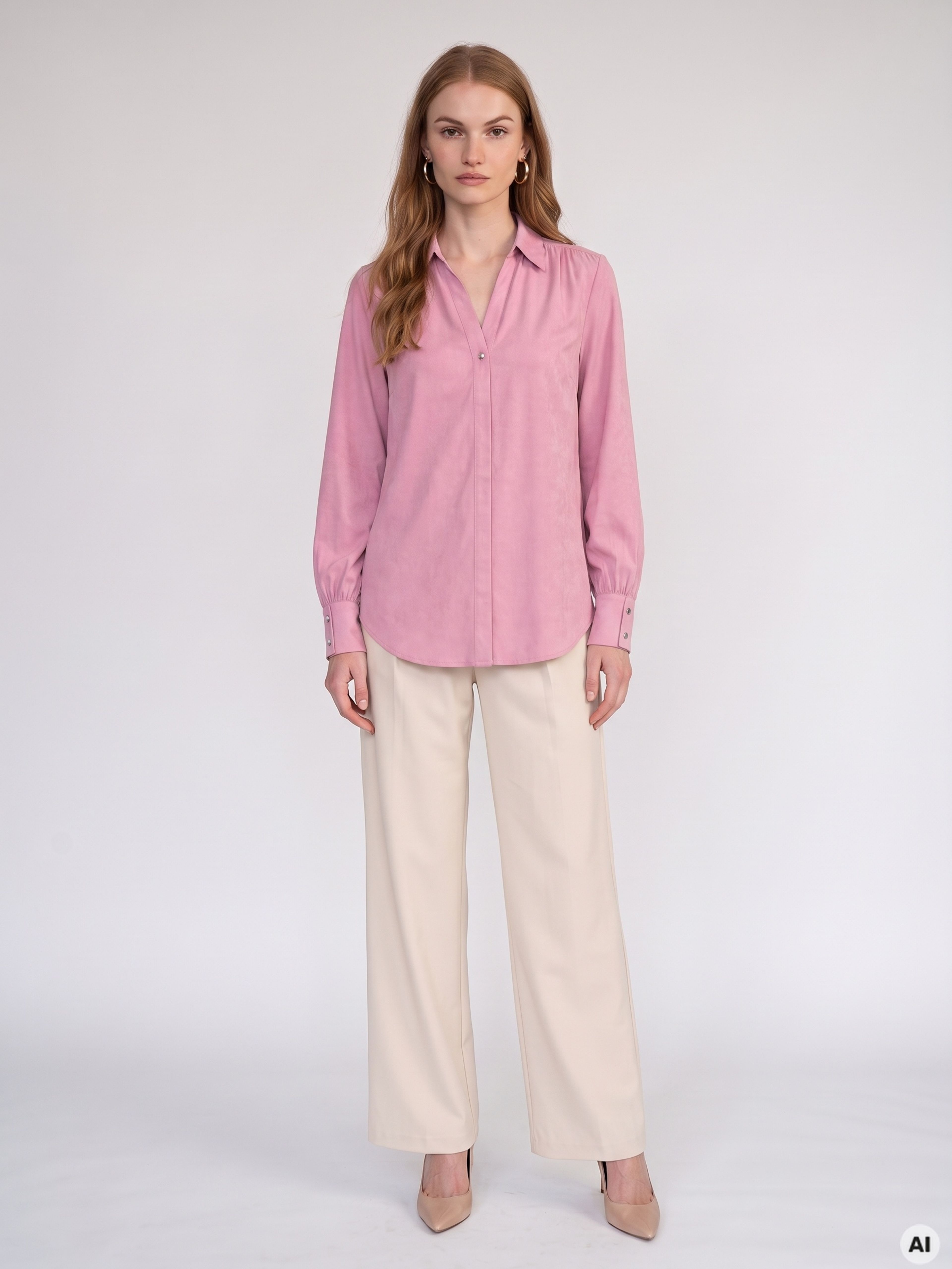 Rožnata ženska bluza z dolgimi rokavi ORSAY - 001