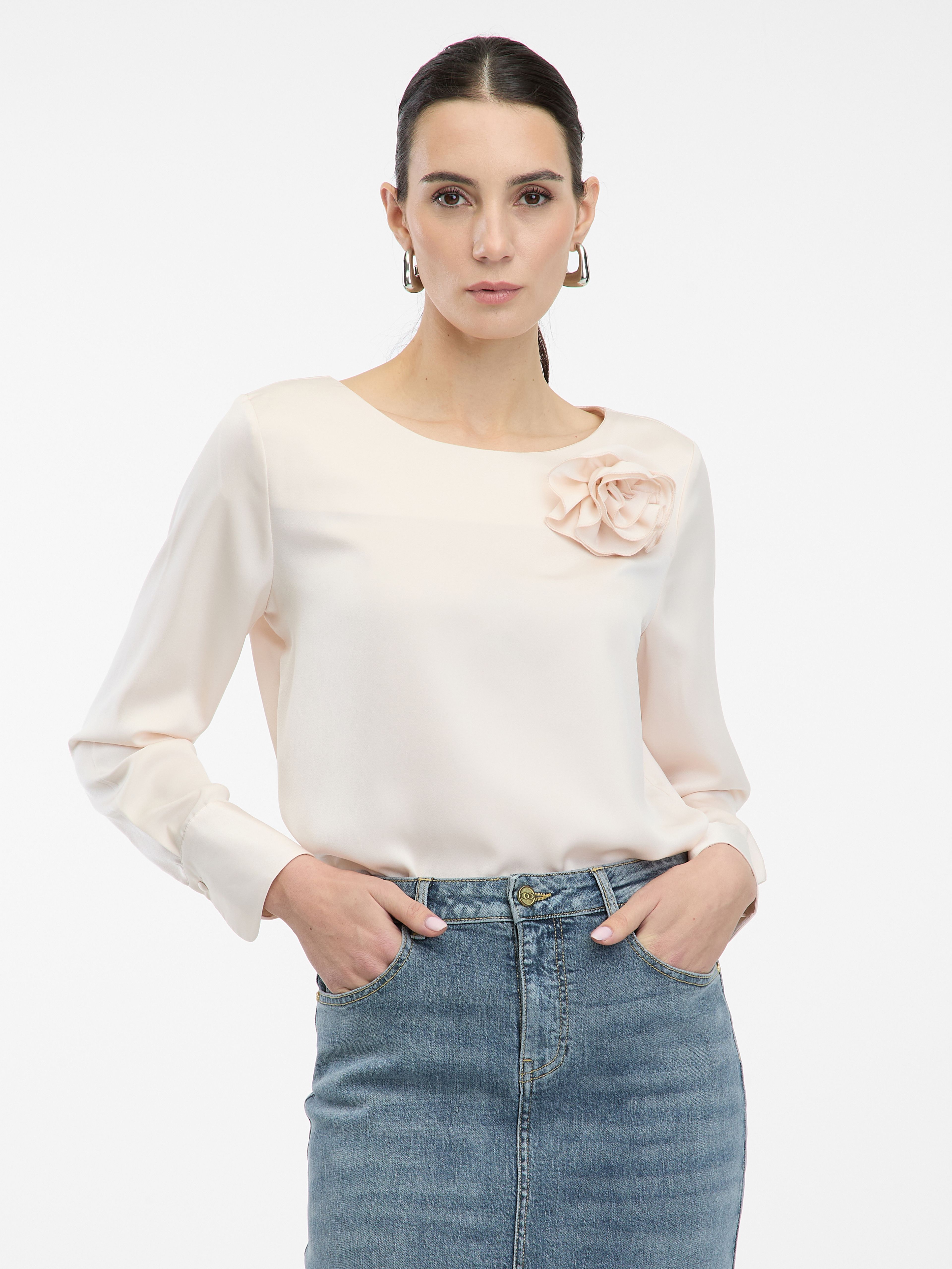 Hellrosa Damenbluse mit Applikation ORSAY