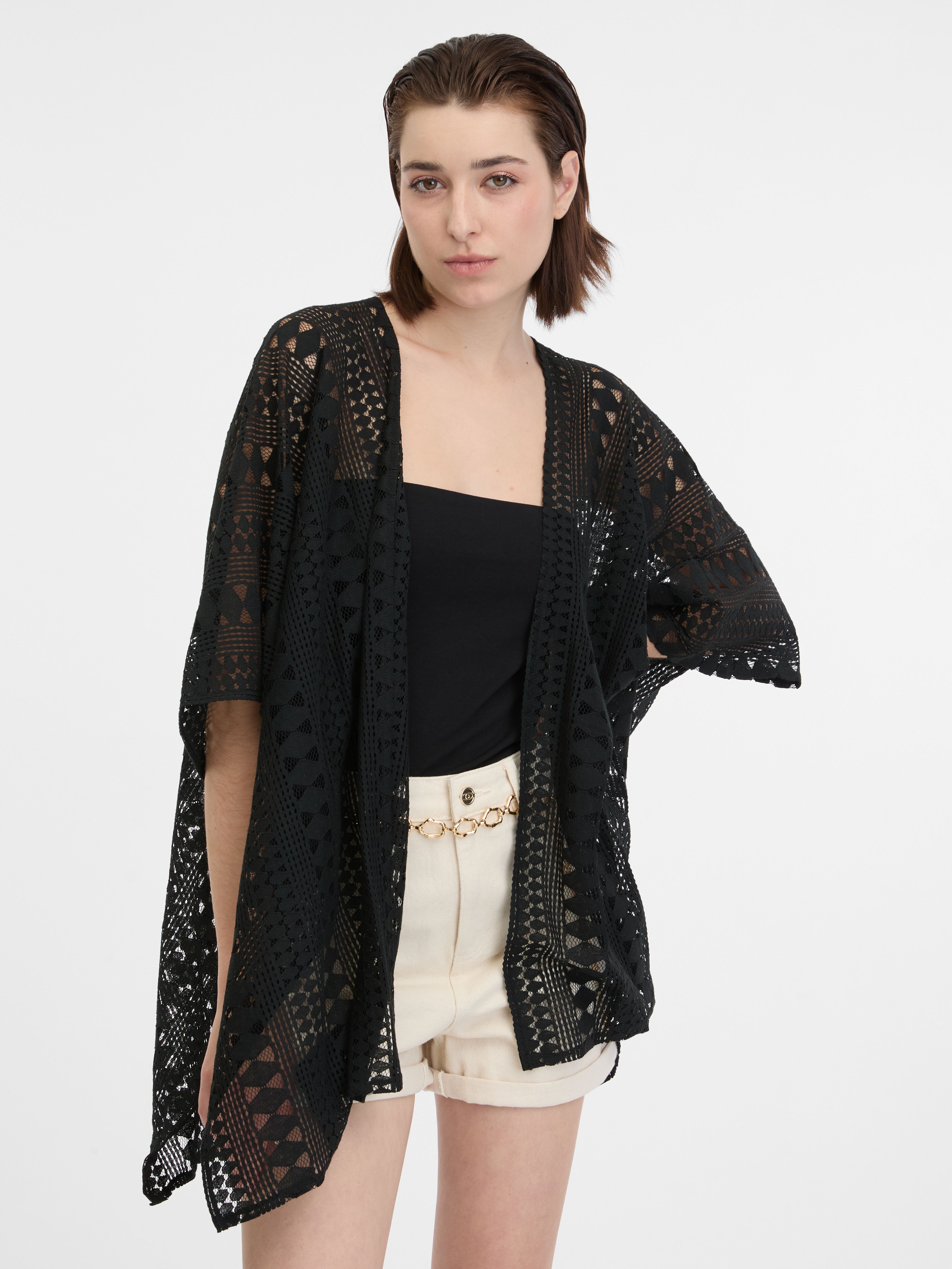 Cardigan de damă negru cu model ORSAY