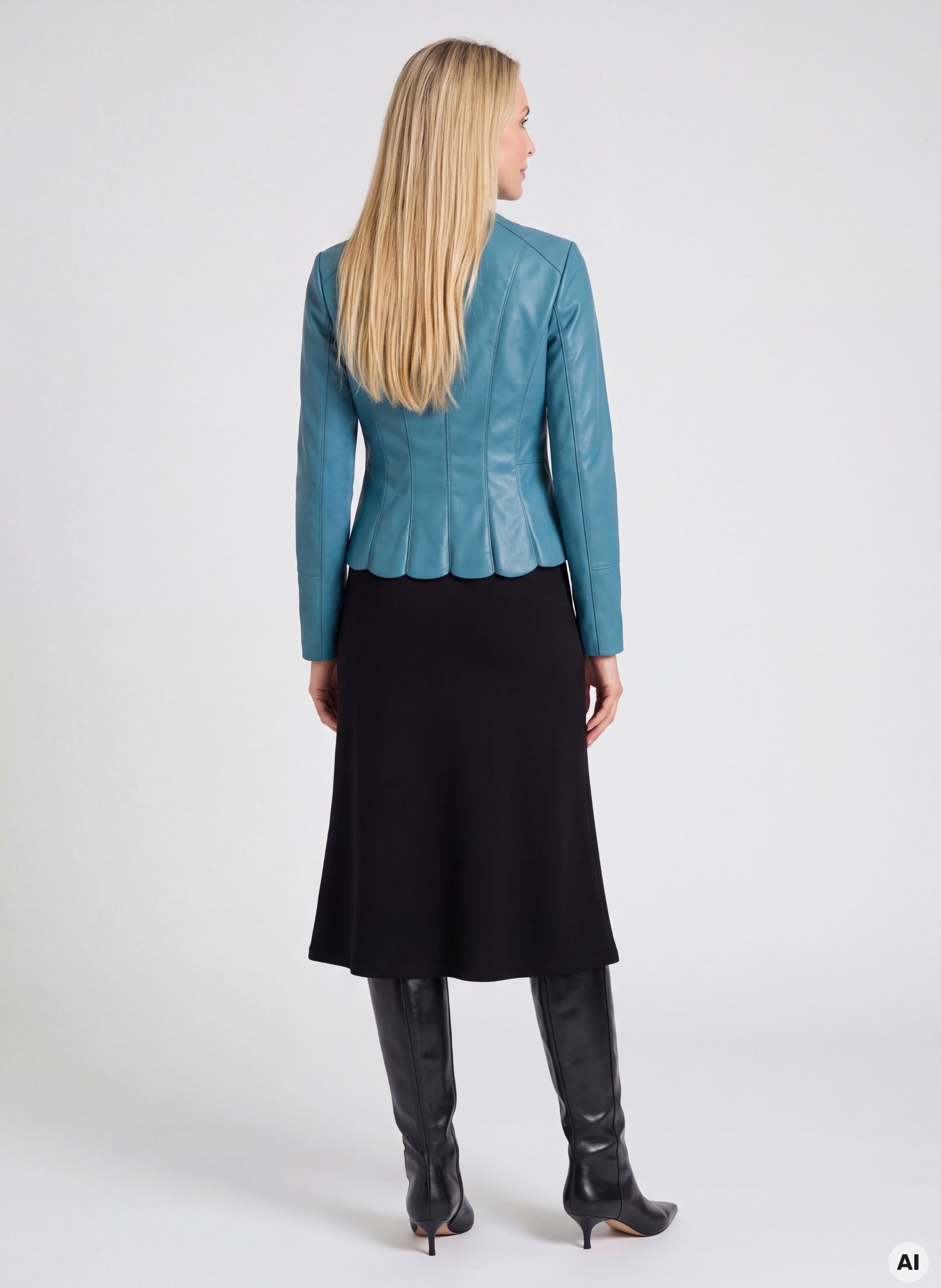 Türkisfarbene Damen-Kunstlederjacke ORSAY - 004