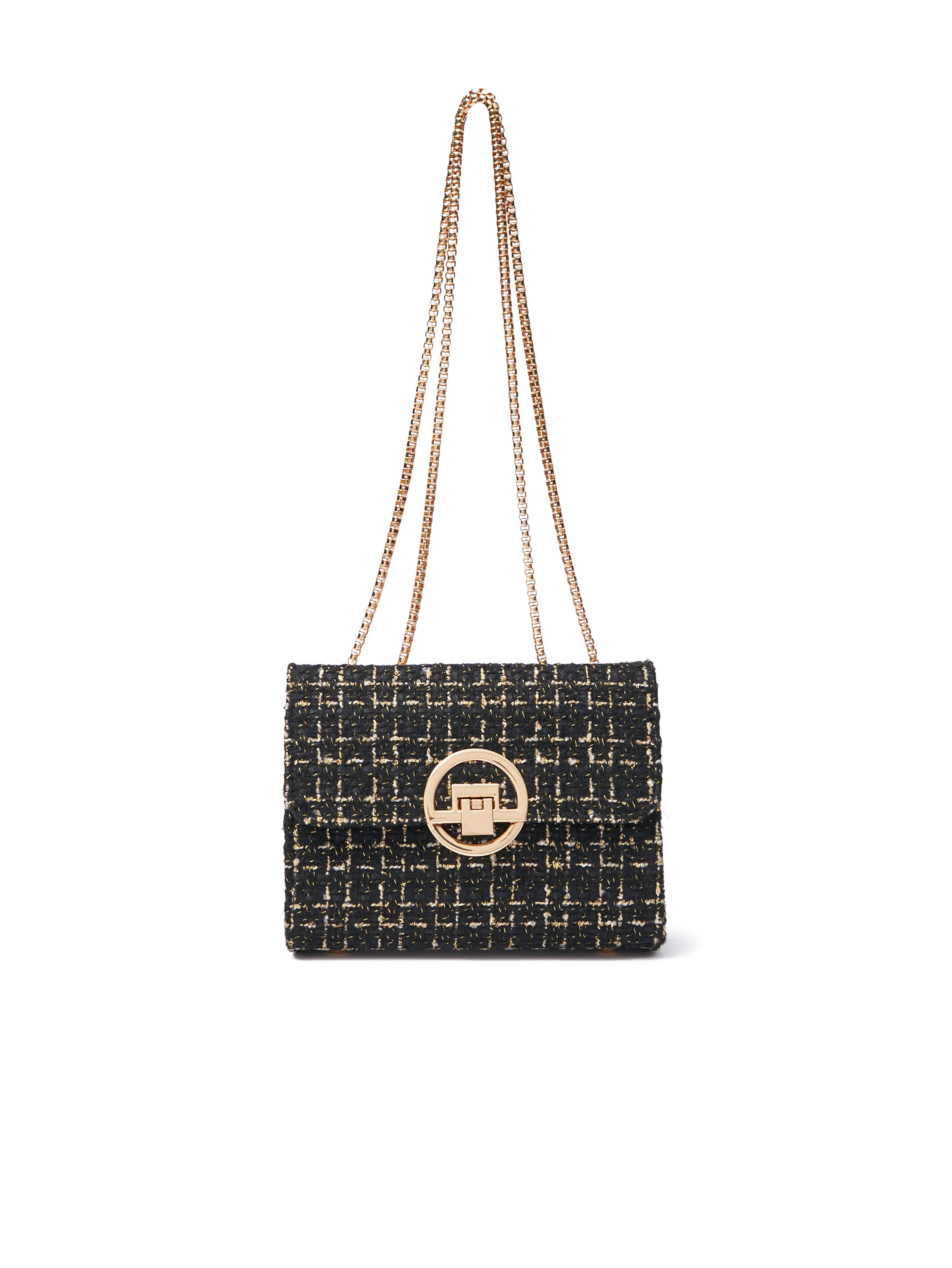 Czarna damska torebka tweedowa ORSAY