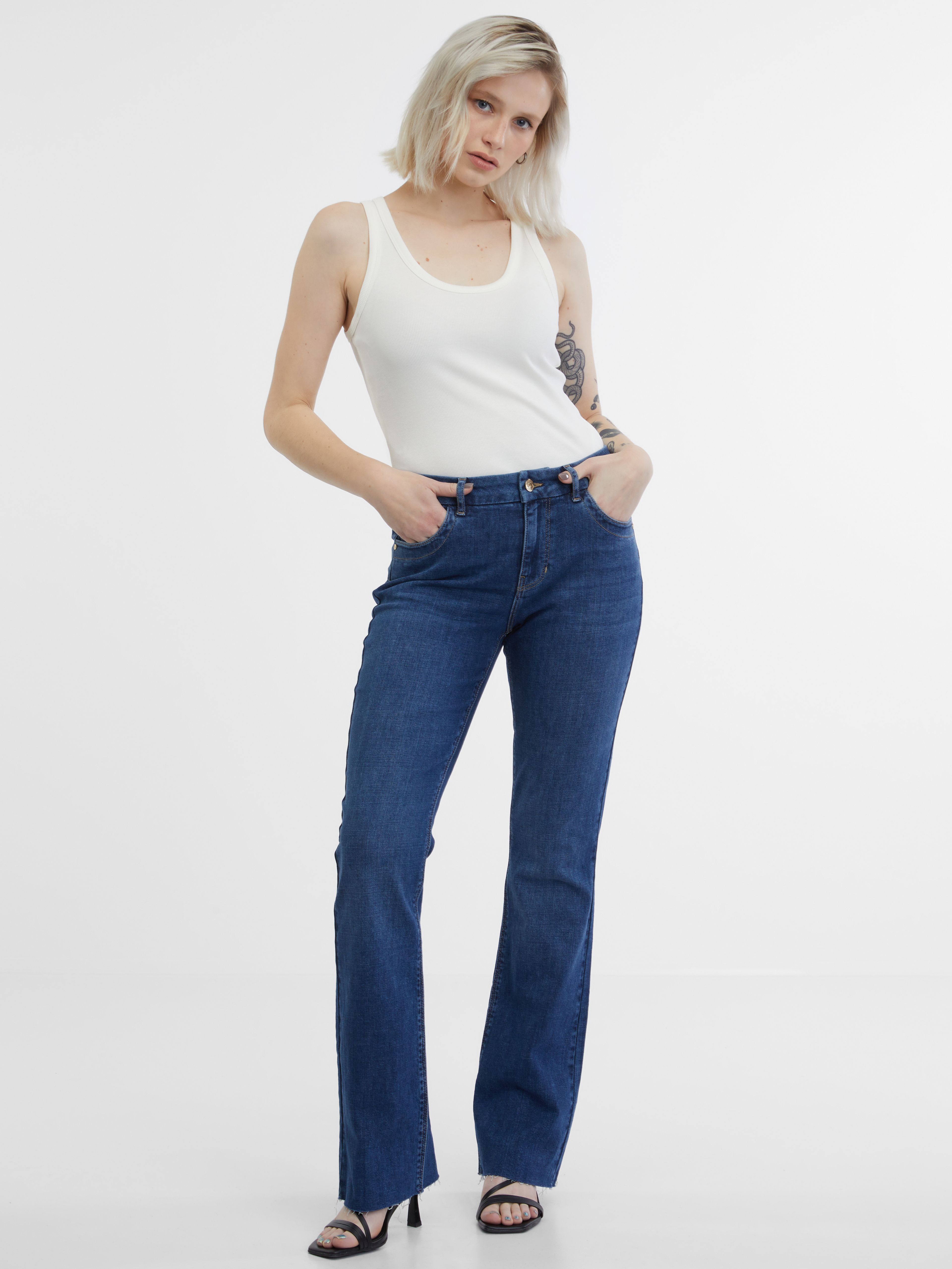 Tamnoplave ženske bootcut traperice ORSAY