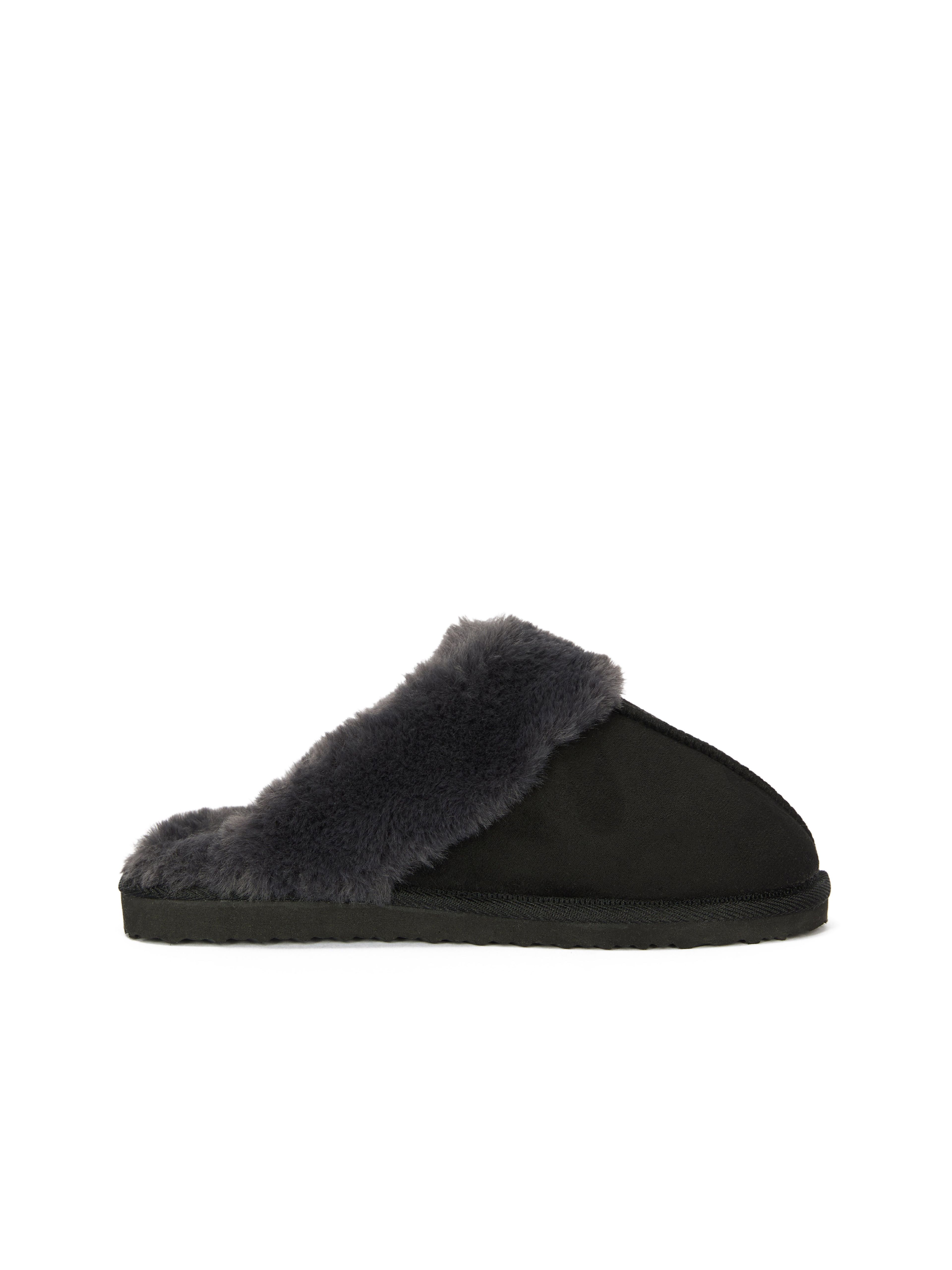 Schwarze Damen-Pantoffeln mit Fell ORSAY IMARA - 001