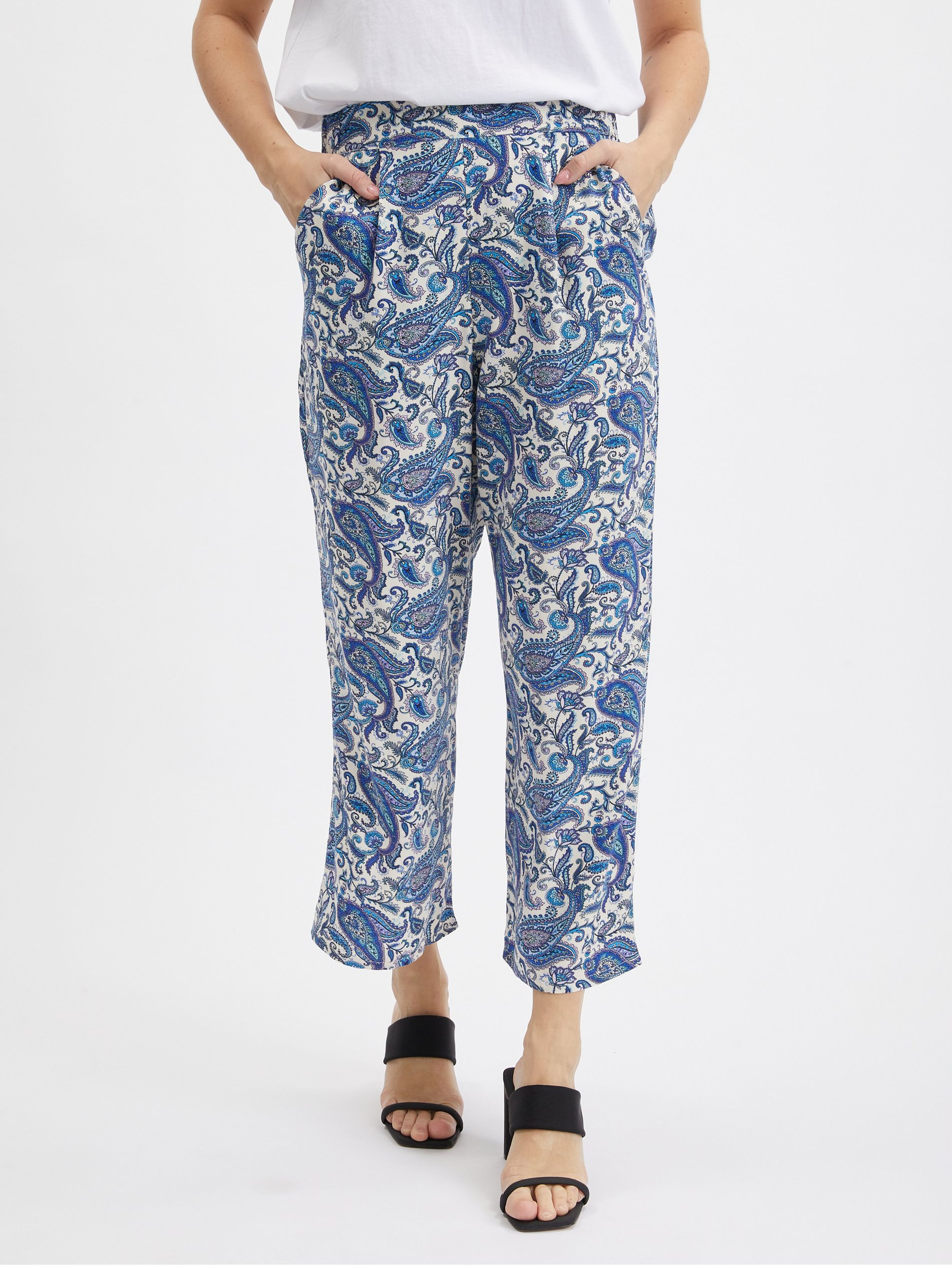 Blaue gemusterte Damen-Culottes ORSAY