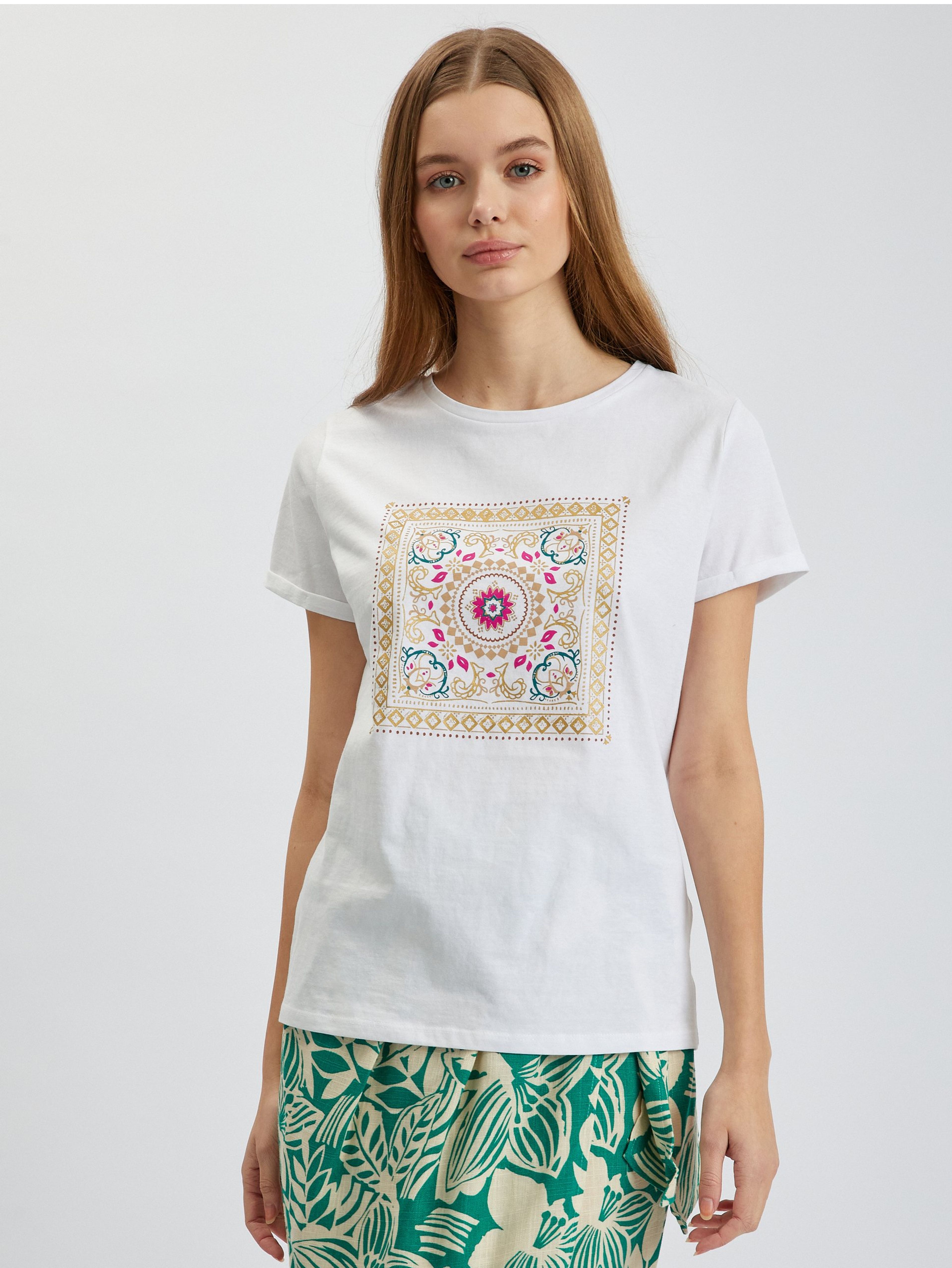 Biały T-shirt damski ORSAY
