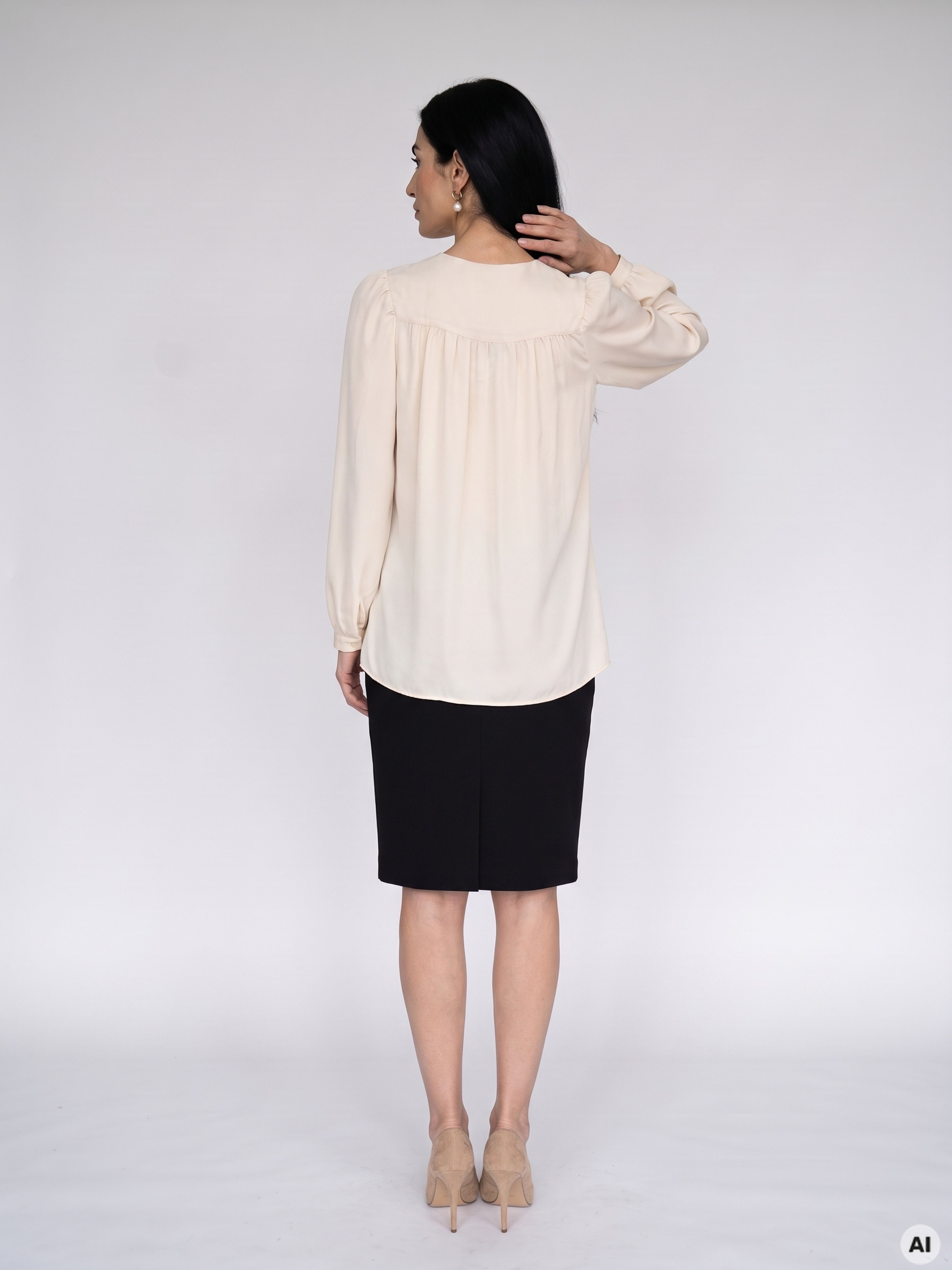 Bela ženska bluza z dolgimi rokavi ORSAY - 003