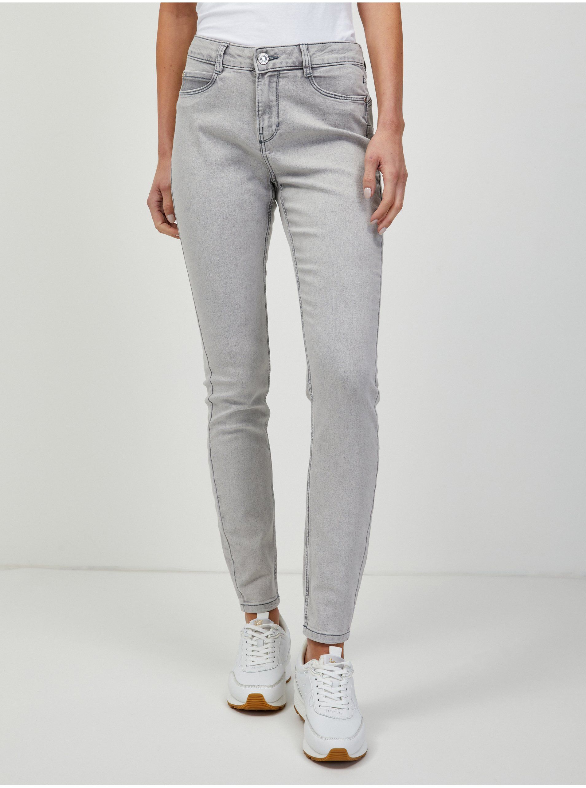 Hellgraue Jeans Damen