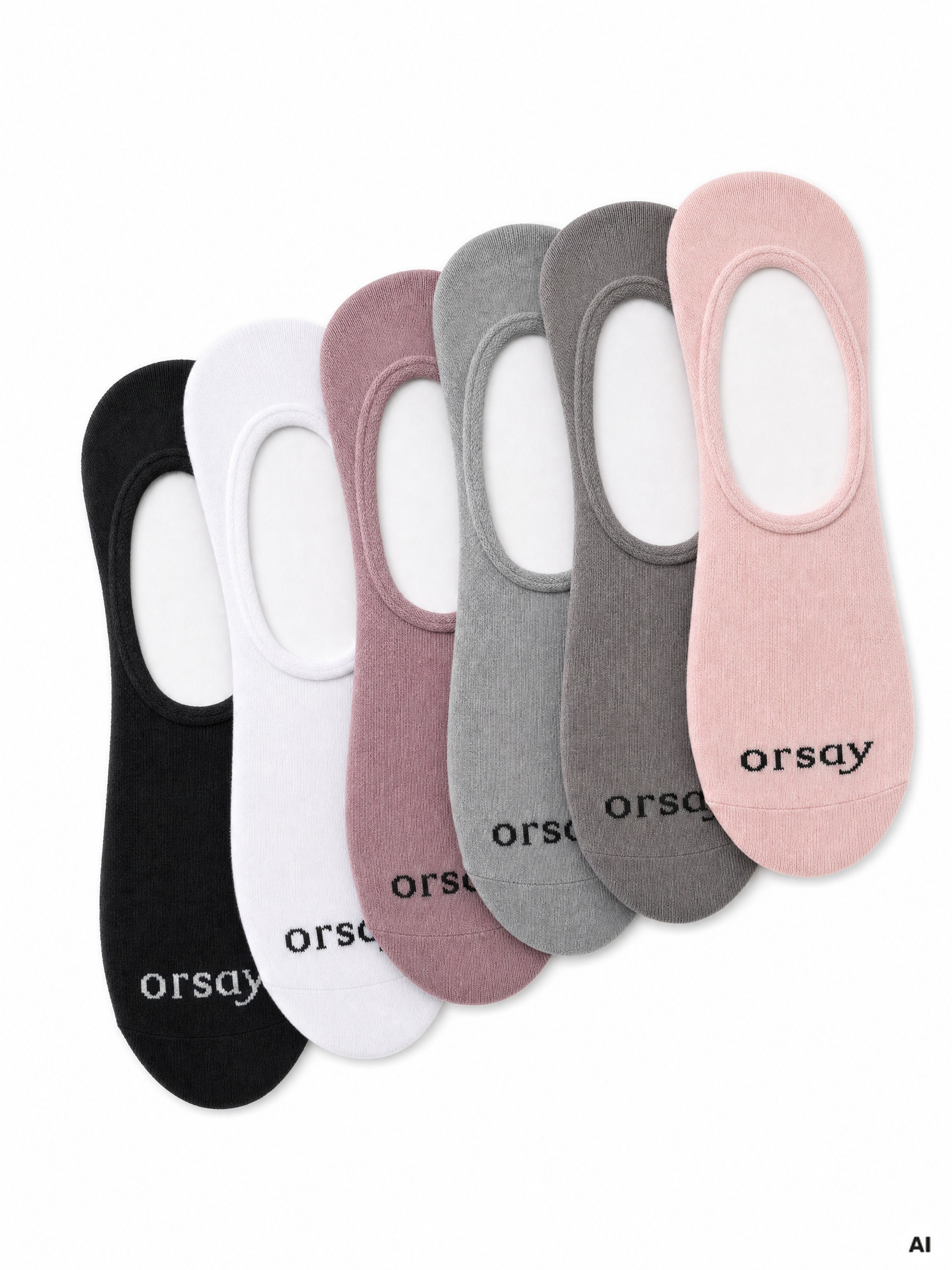 Wielokolorowe damskie stopki 6 par ORSAY - 002
