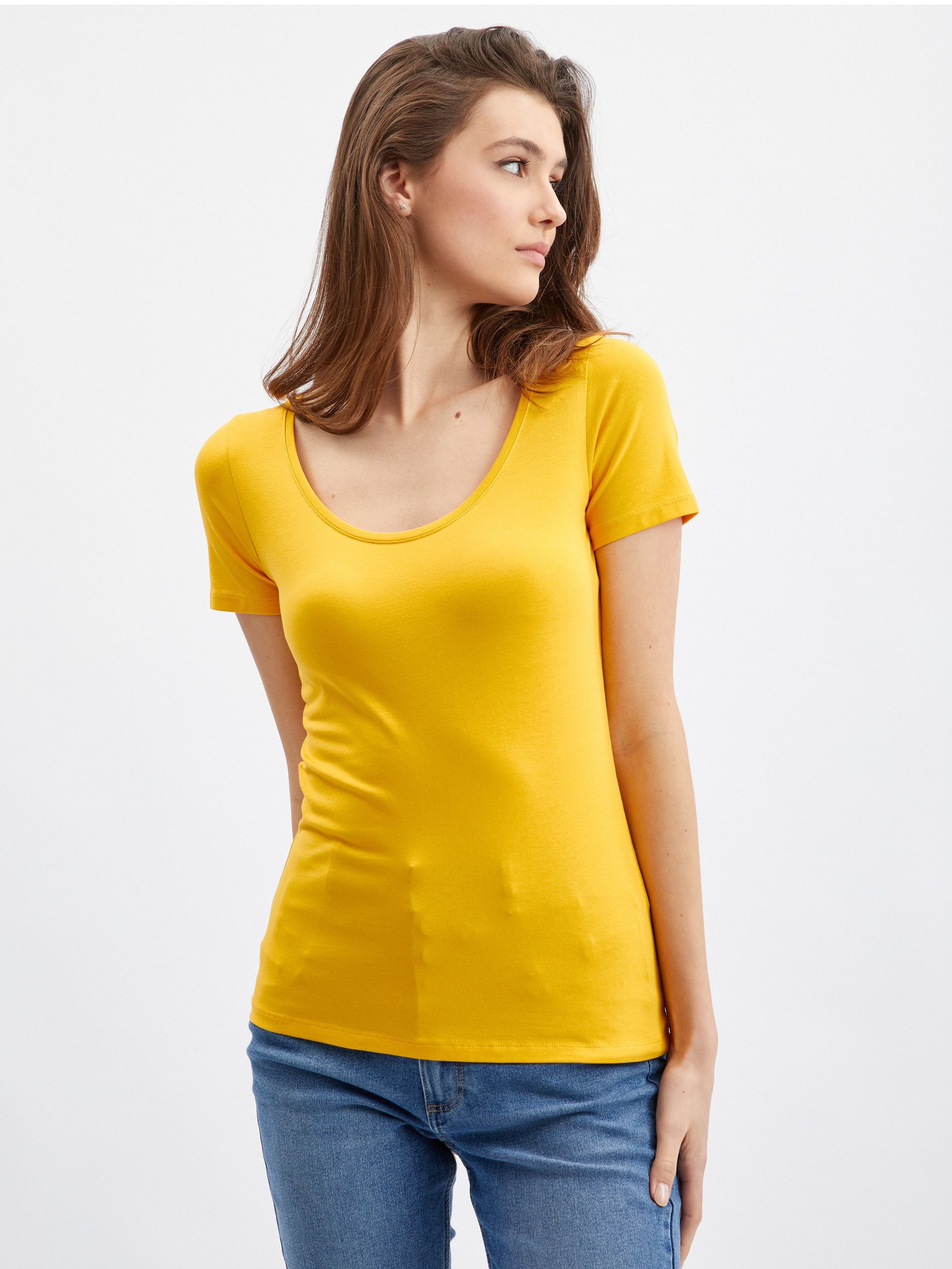 Tricou basic galben de damă ORSAY