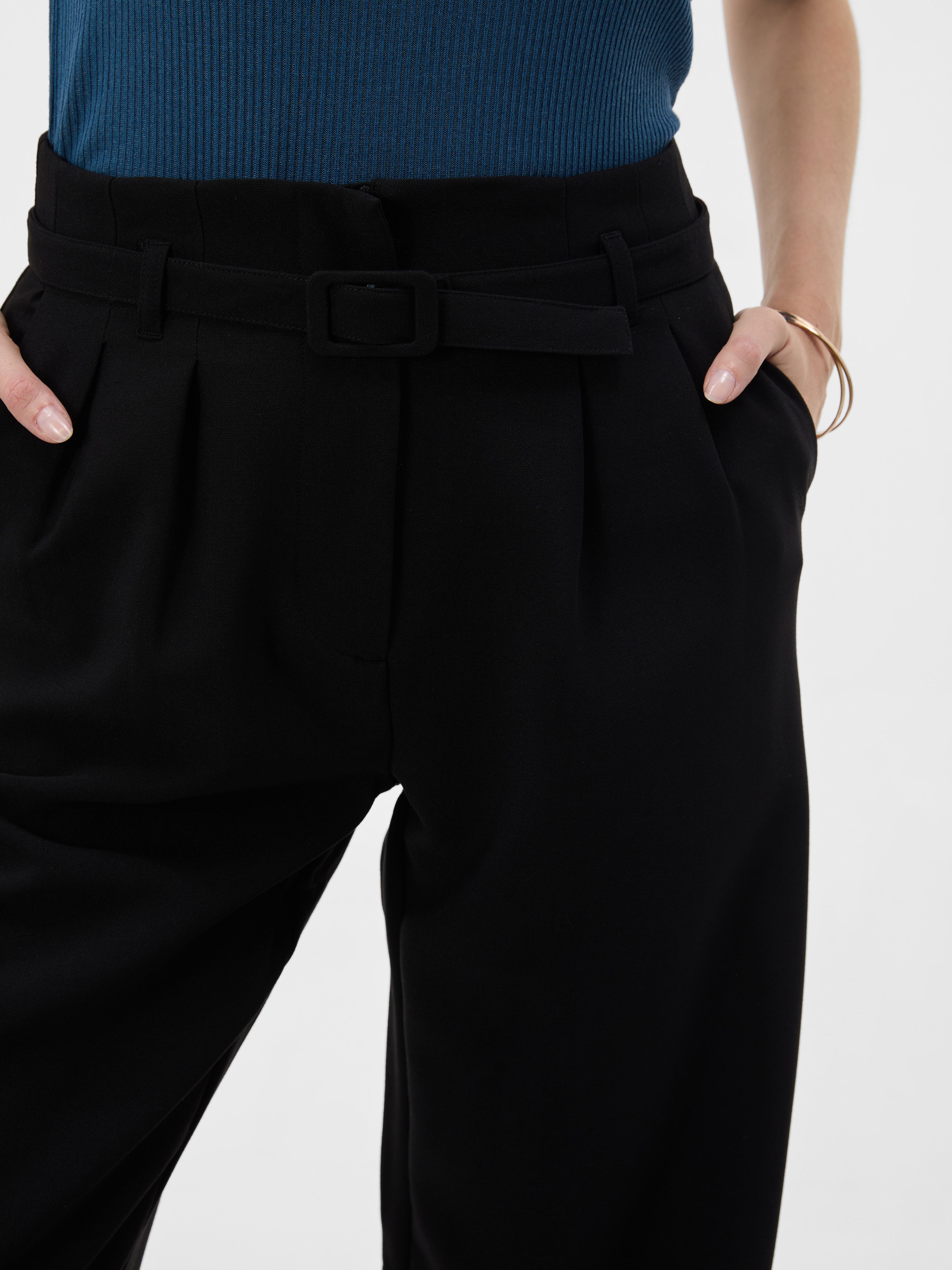 Schwarze Damenhose mit weitem Bein und hohem Bund ORSAY - 004