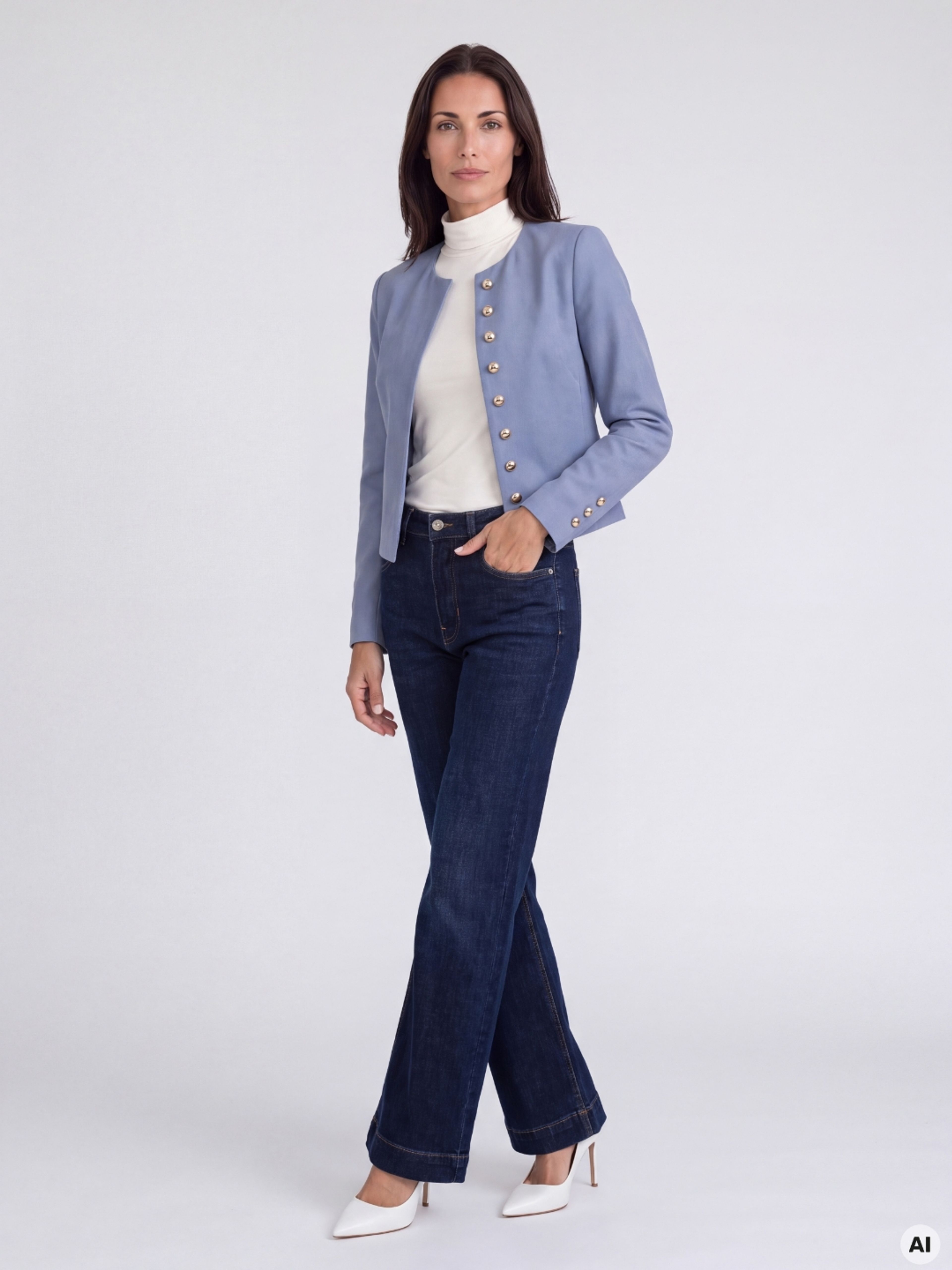 Hellblauer Damen-Blazer ORSAY - 005