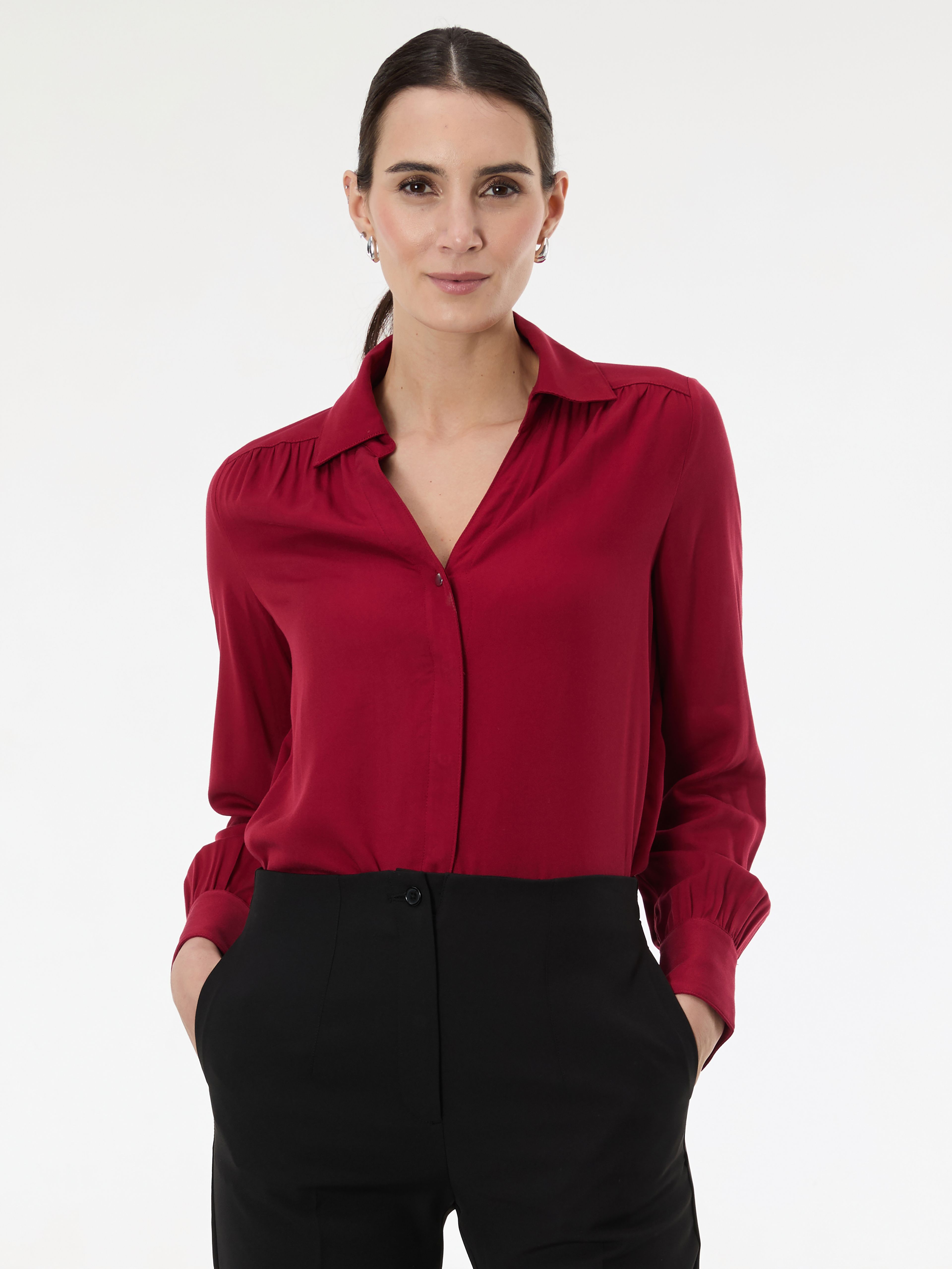 Bordowa damska bluzka ORSAY