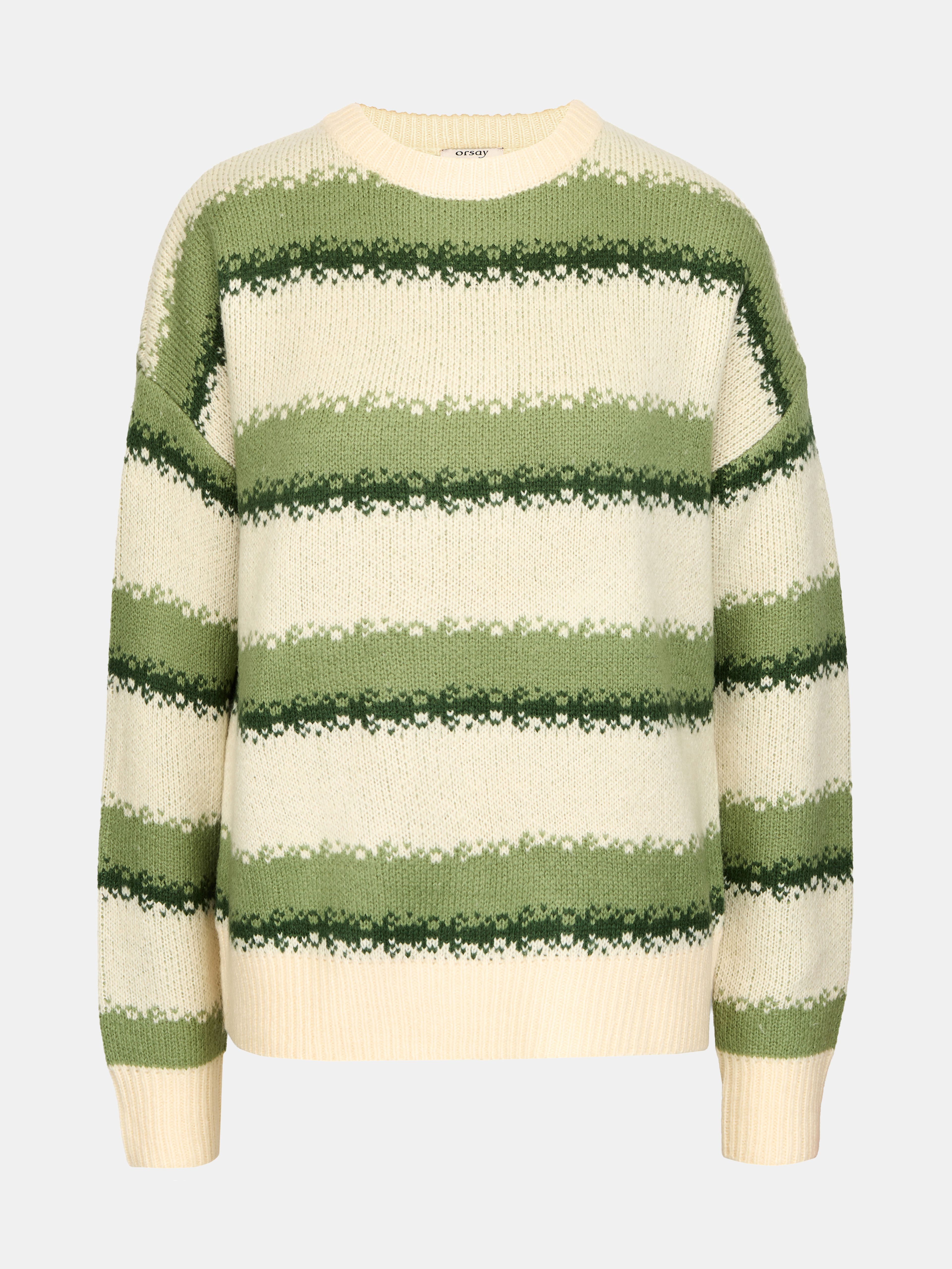 Zielony damski sweter w paski ORSAY