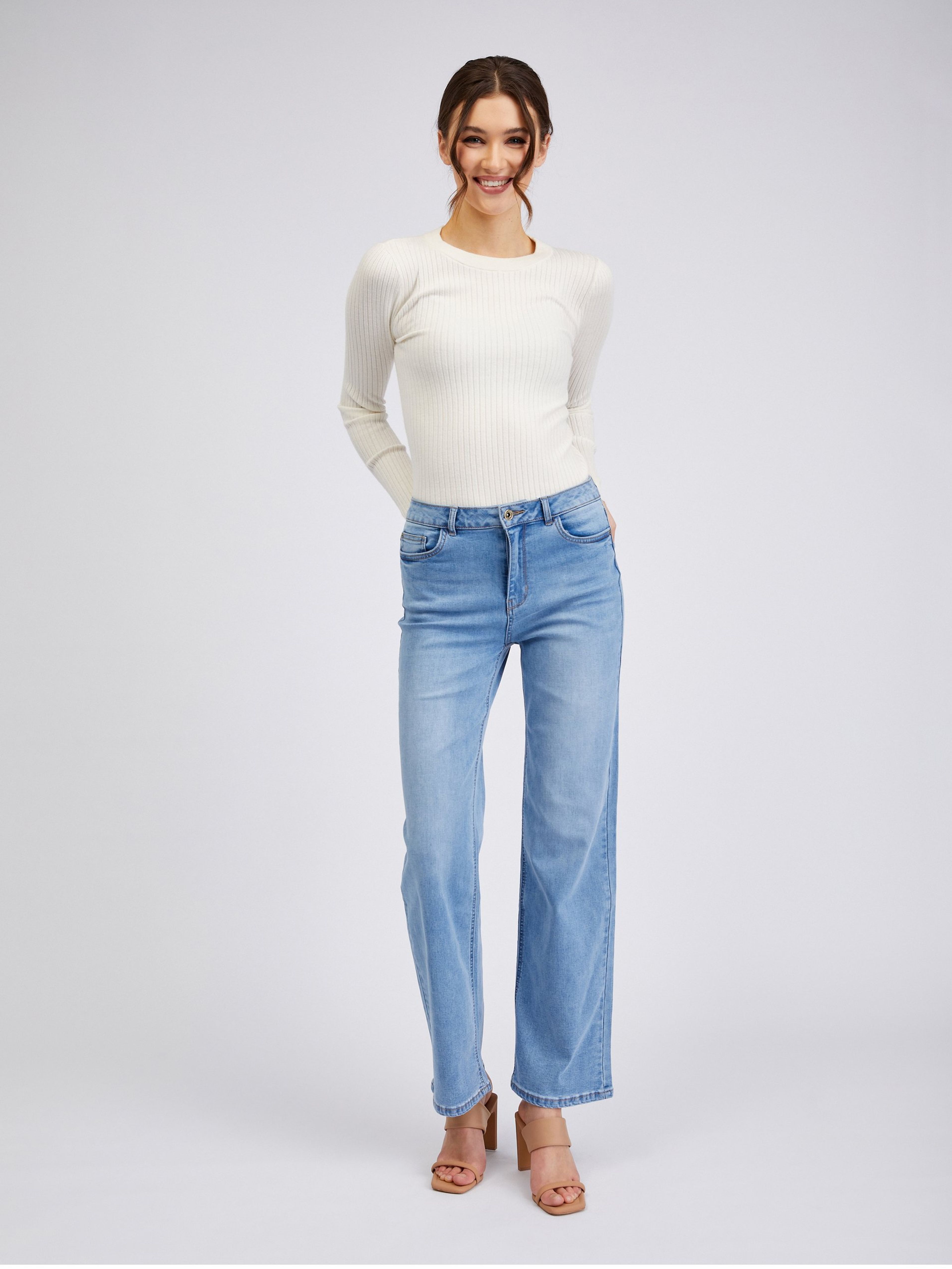 Hellblaue Damen-Wide leg -Jeans ORSAY