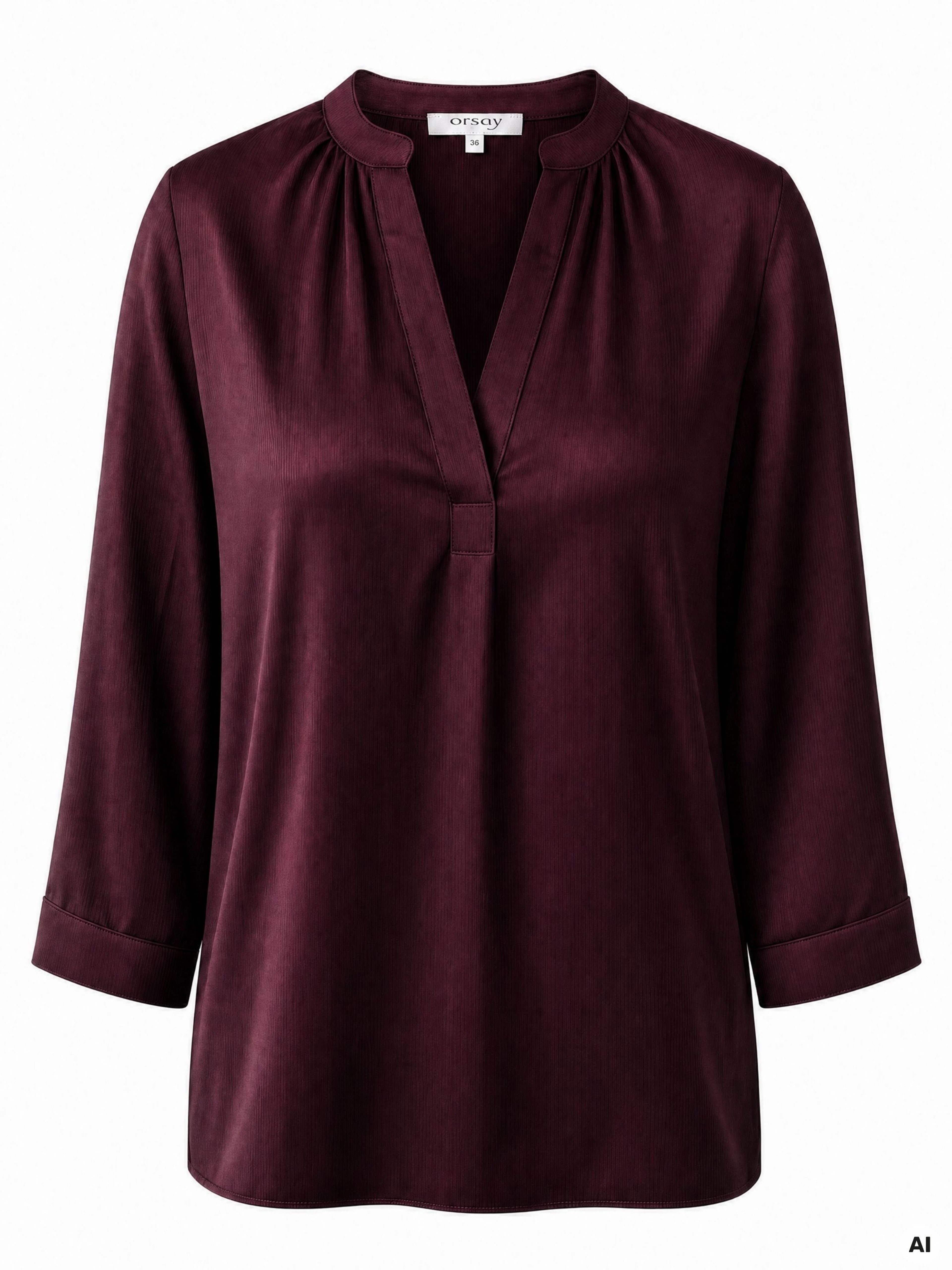 Weinrote Damen-Bluse mit 3/4-Ärmeln ORSAY - 006