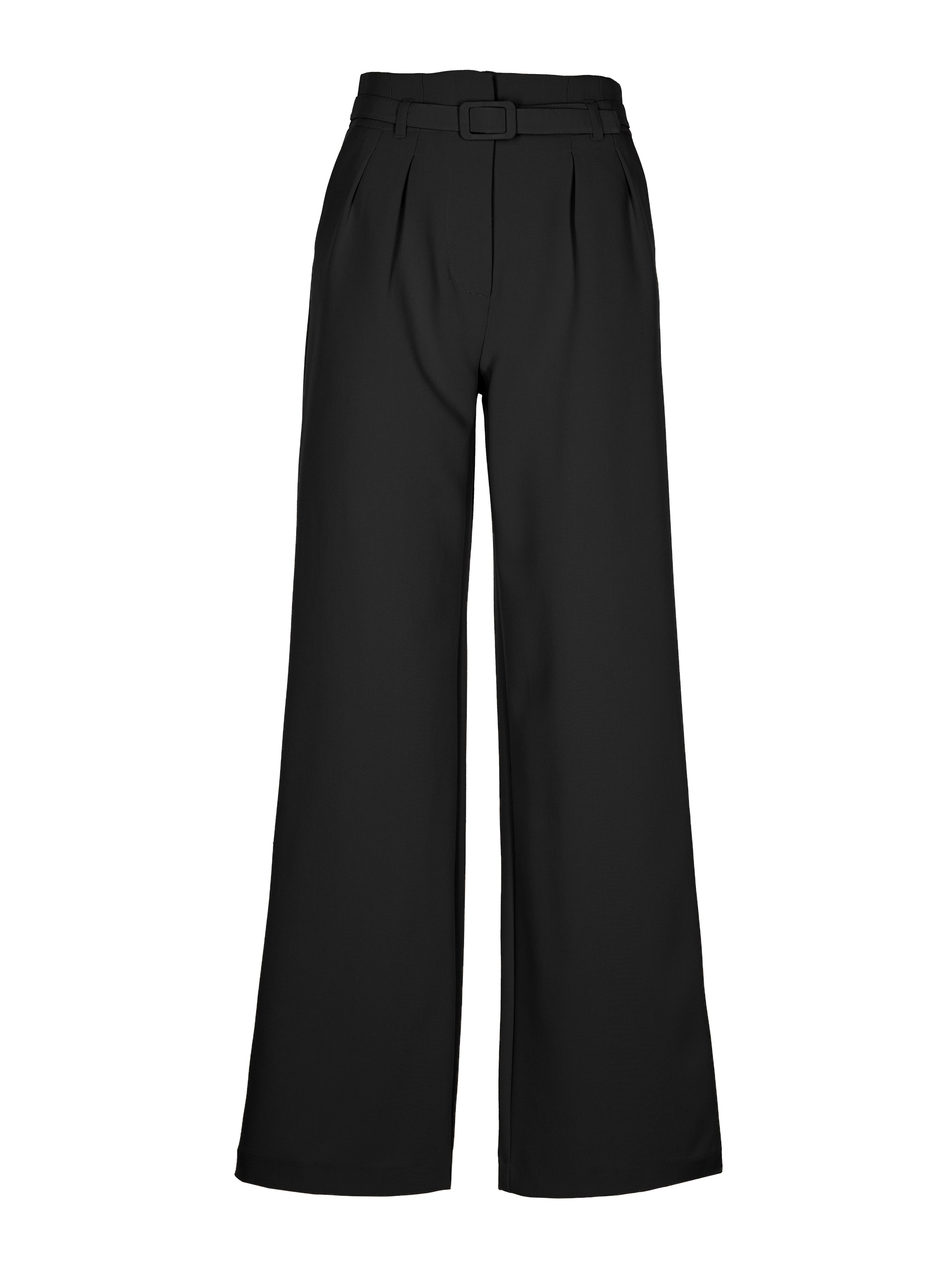 Schwarze Damenhose mit weitem Bein und hohem Bund ORSAY - 005