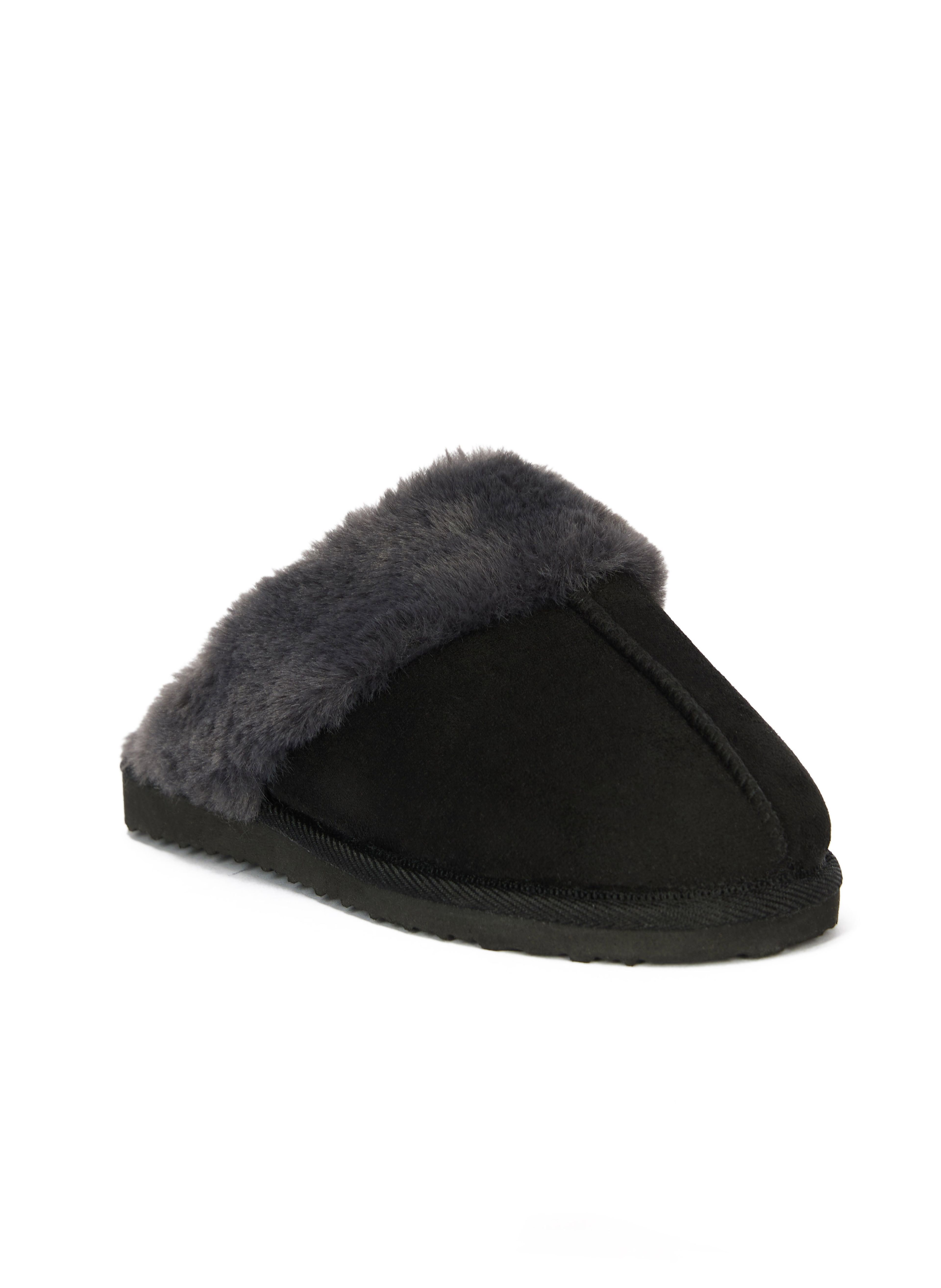 Schwarze Damen-Pantoffeln mit Fell ORSAY IMARA - 003