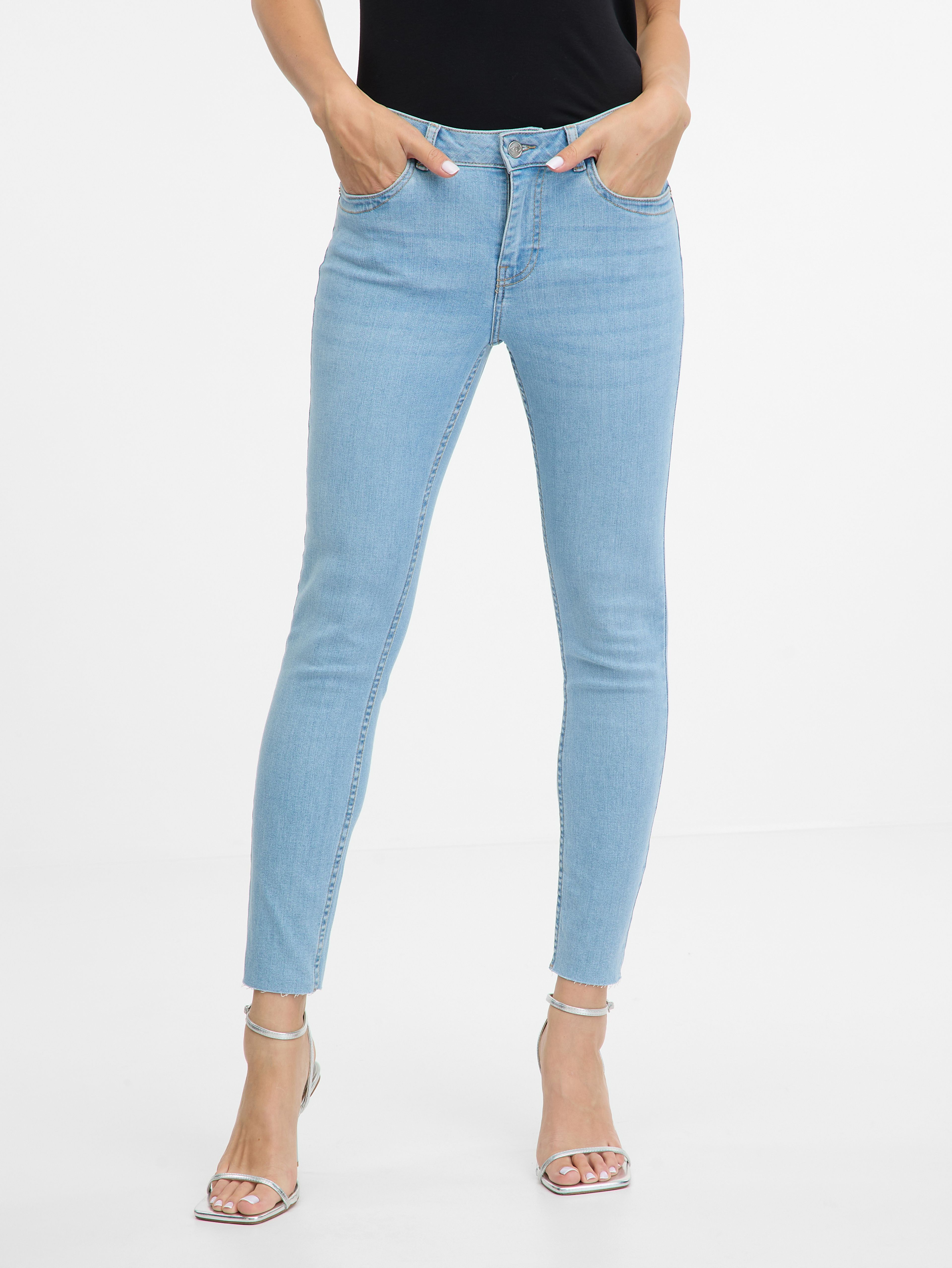 Jasnoniebieskie jeansy damskie skinny fit ORSAY