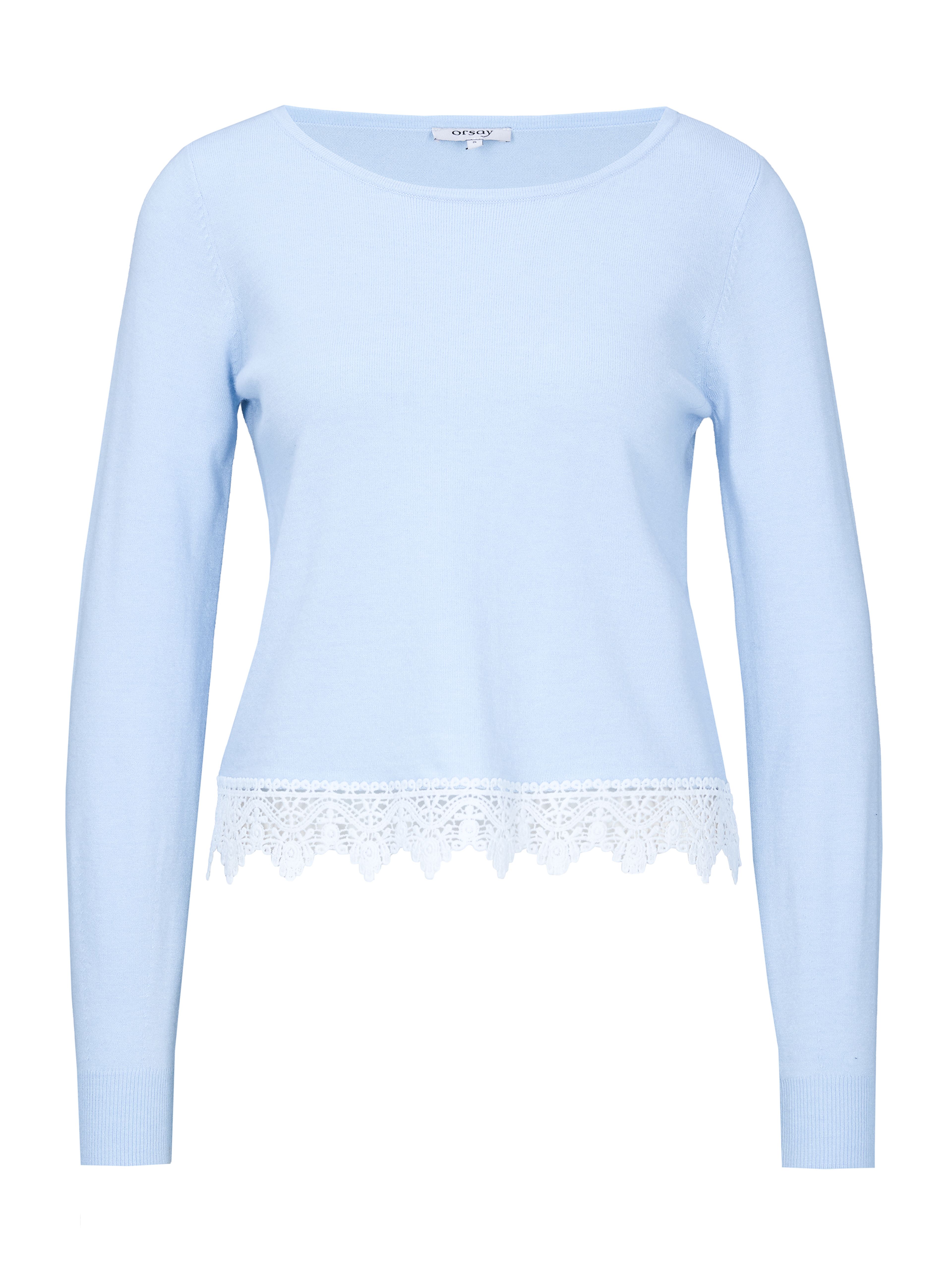 Hellblauer Damenpullover mit langen Ärmeln ORSAY - 006