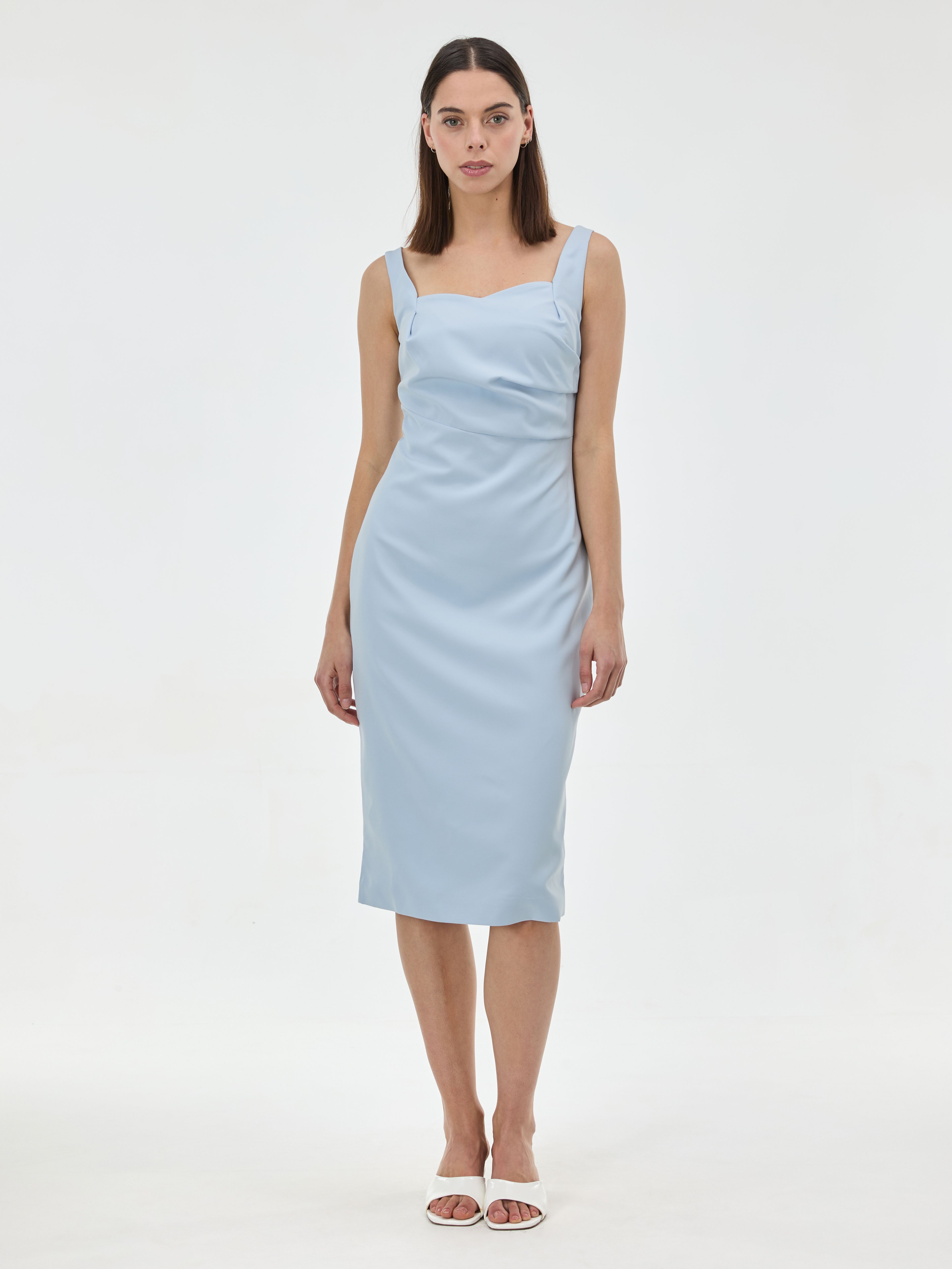 Jasnoniebieska damska sukienka midi ORSAY