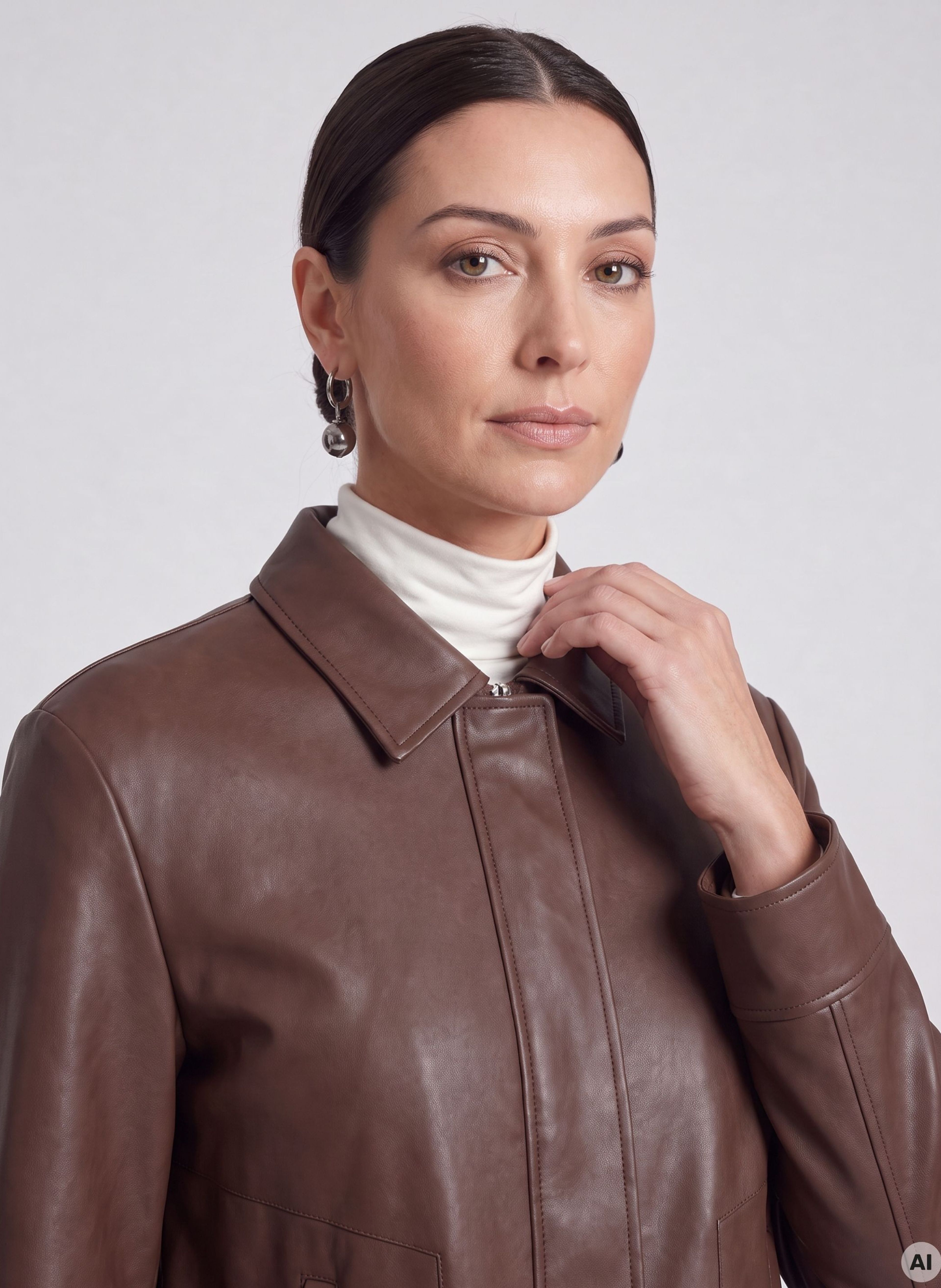 Hnedá dámska koženková bunda ORSAY - 004