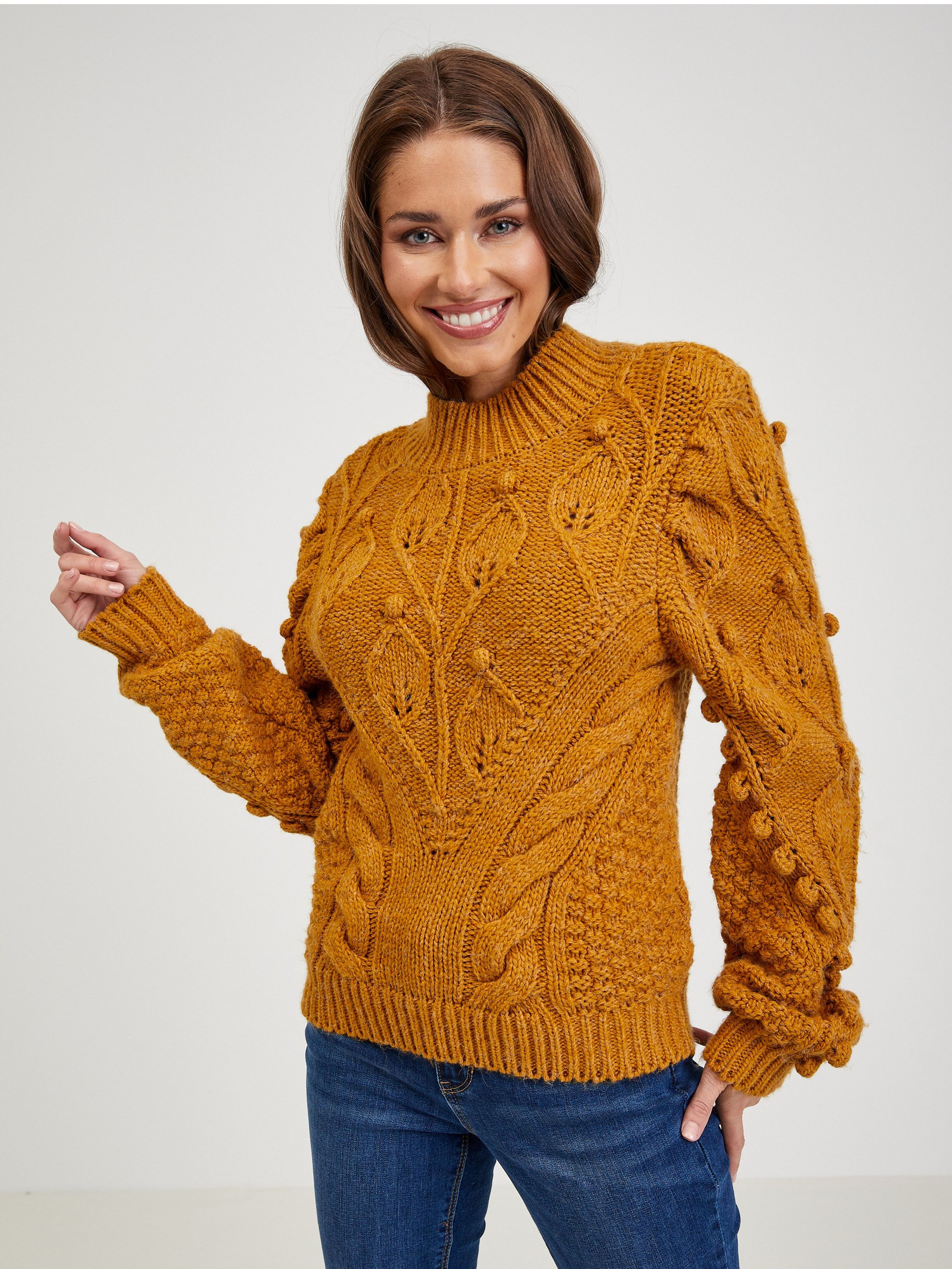 Sweter damski w kolorze musztardowym ORSAY