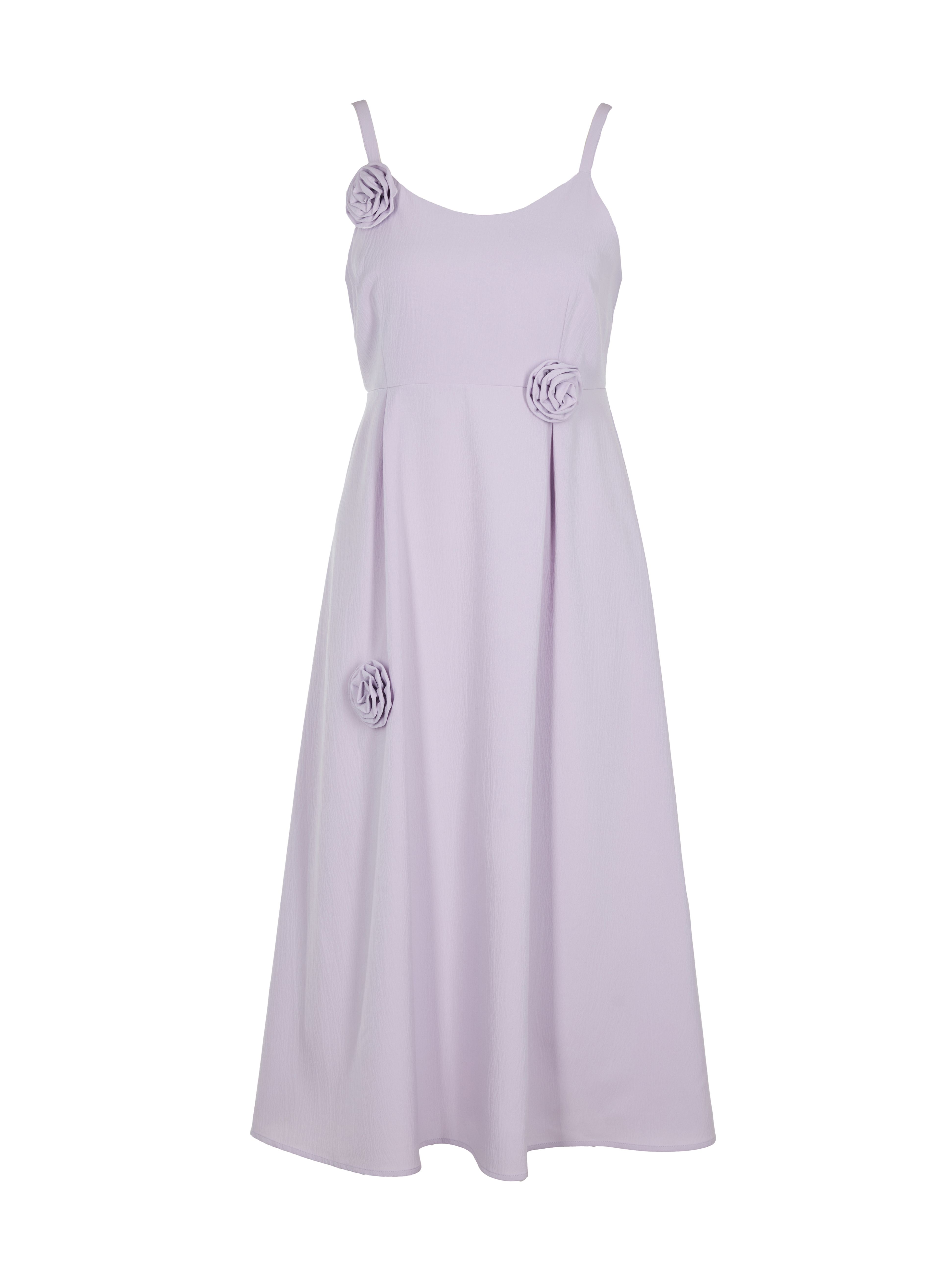Violettes Damen-A-Linien-Midikleid mit Trägern ORSAY - 005