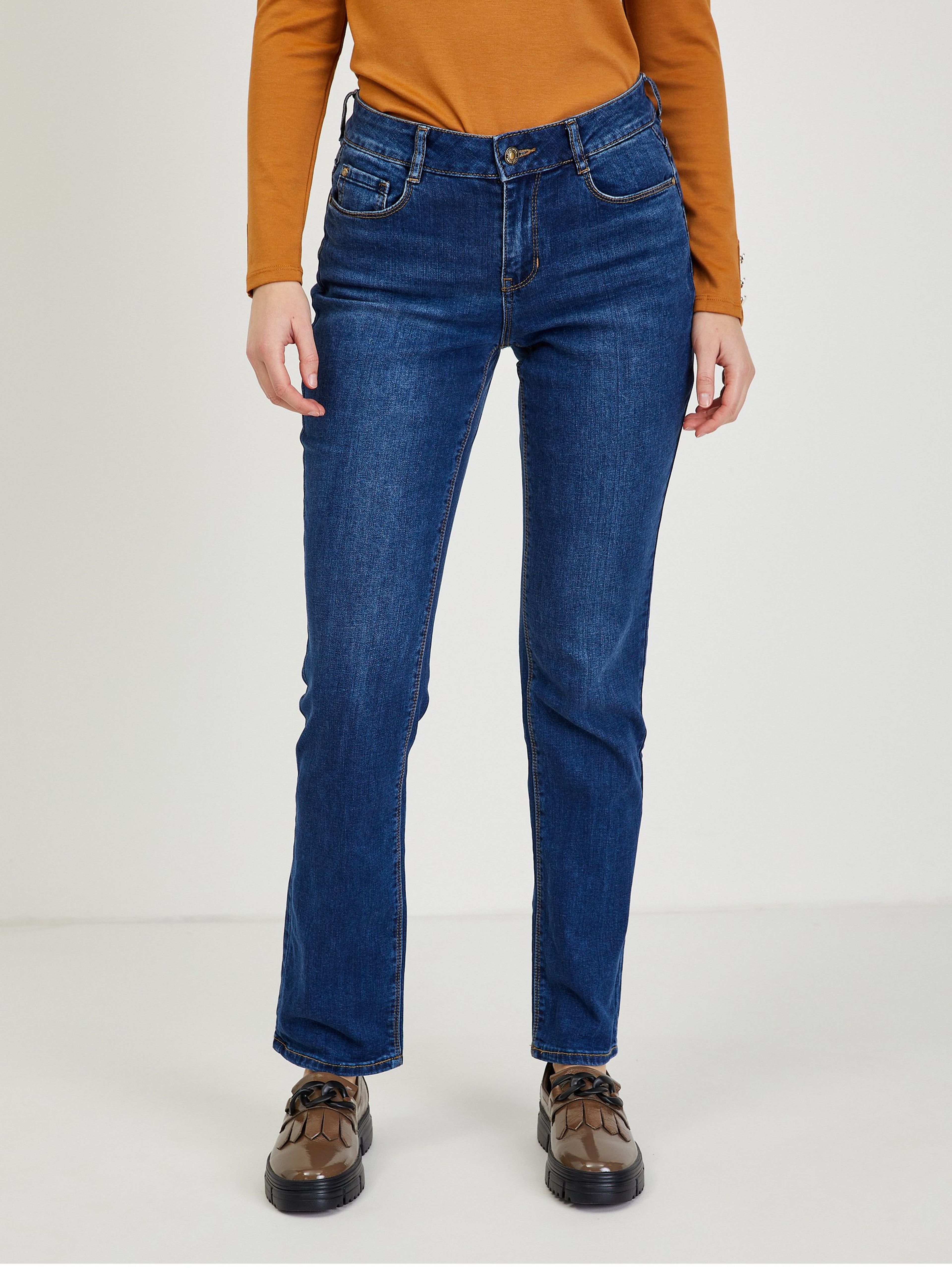 Dunkelblaue Damenjeans Straight Fit ORSAY