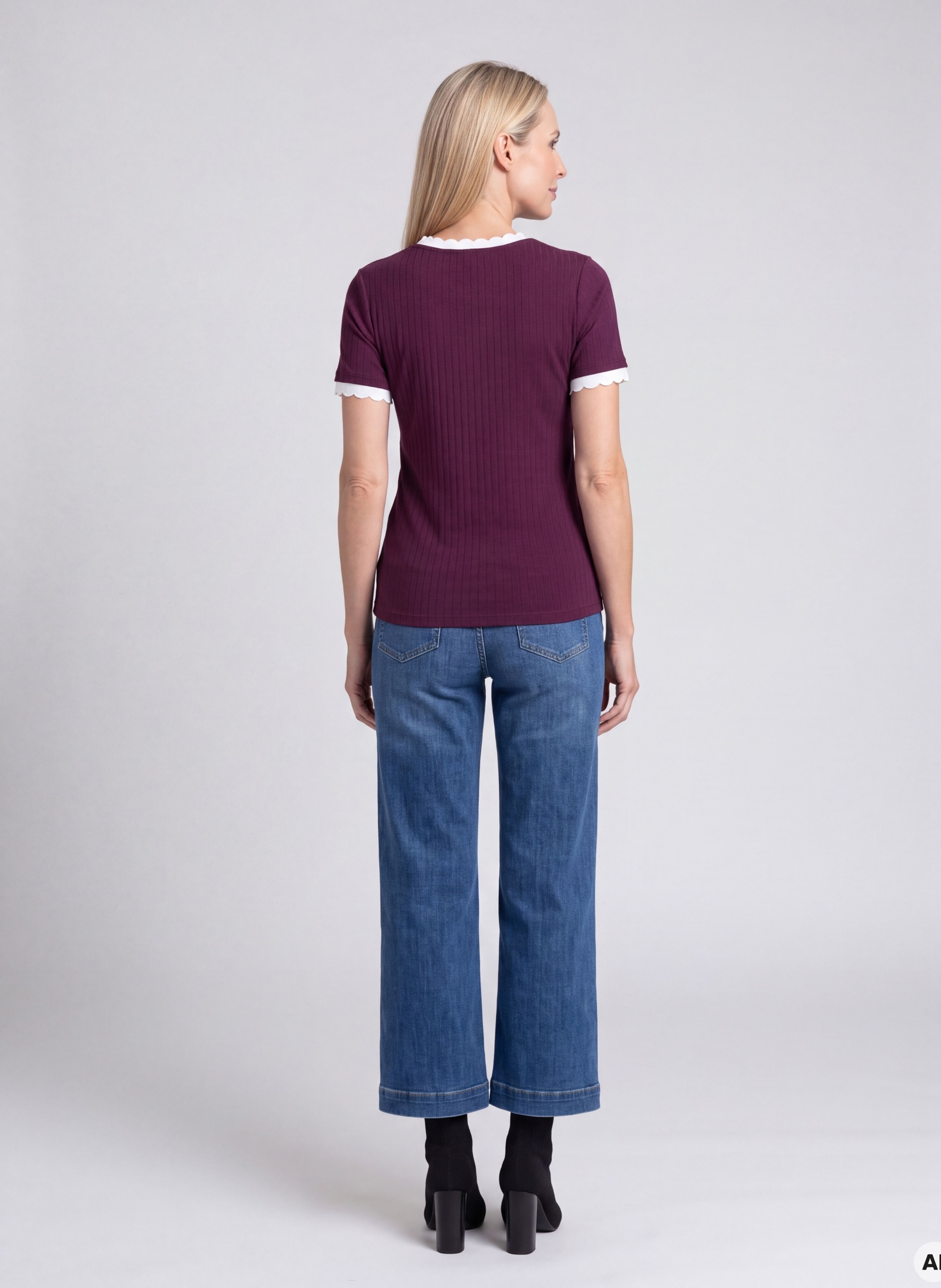 Tricou pentru femei mov cu mâneci scurte ORSAY - 002