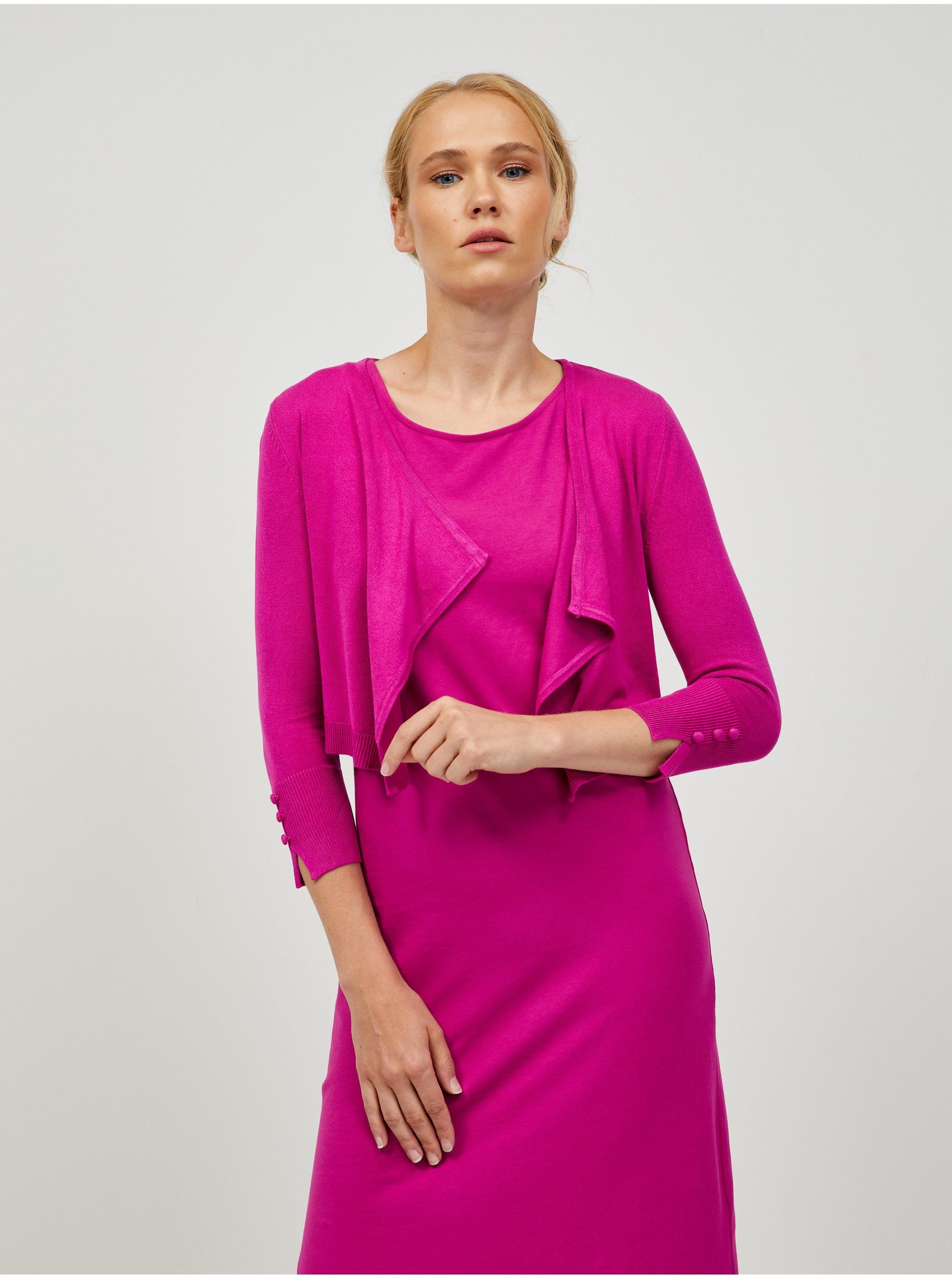 Cardigan scurt roz închis cu mâneci 3/4 ORSAY | Orsay.ro - Magazinul ...